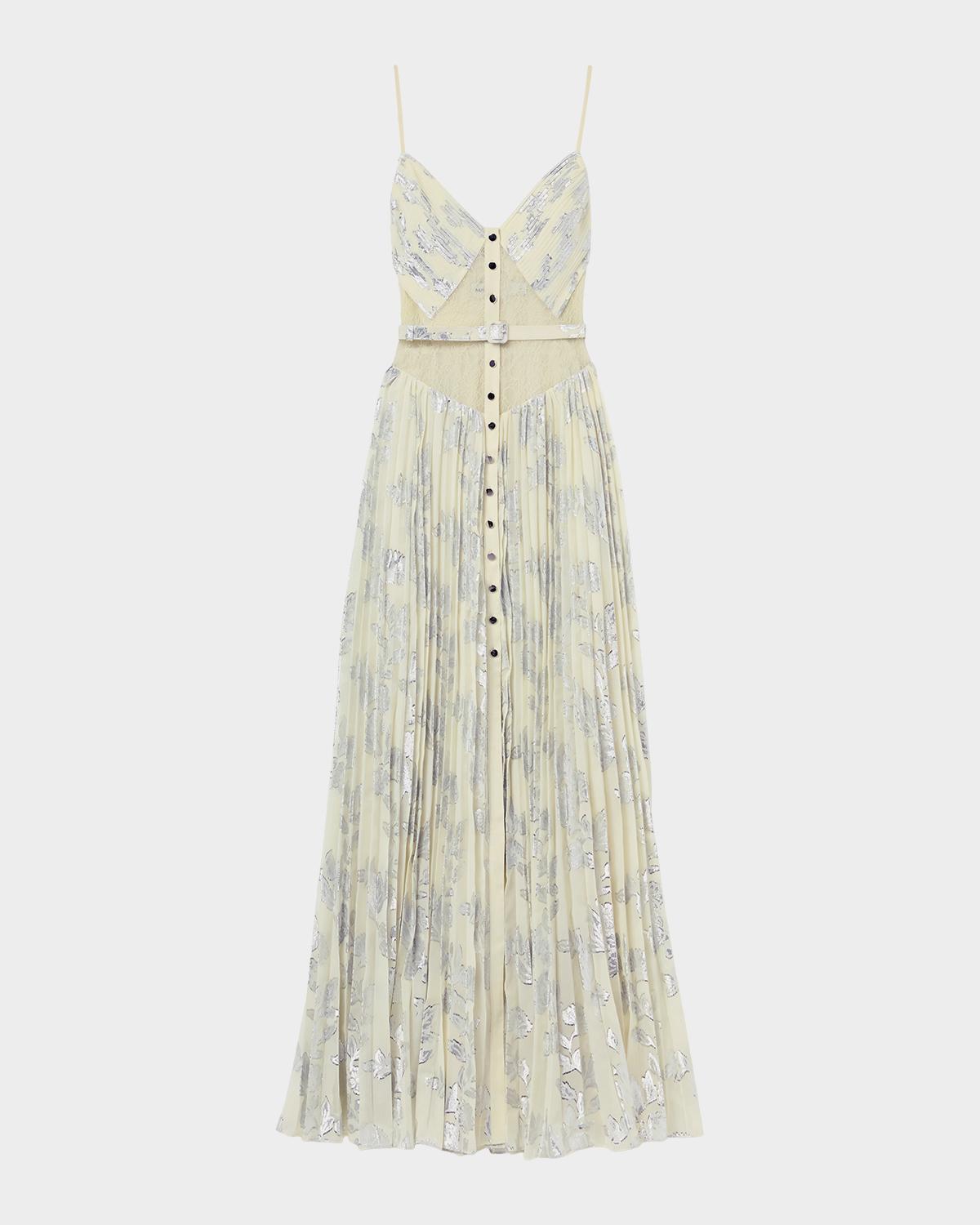 Self-Portrait Polka Dot Satin Midi Shirtdress