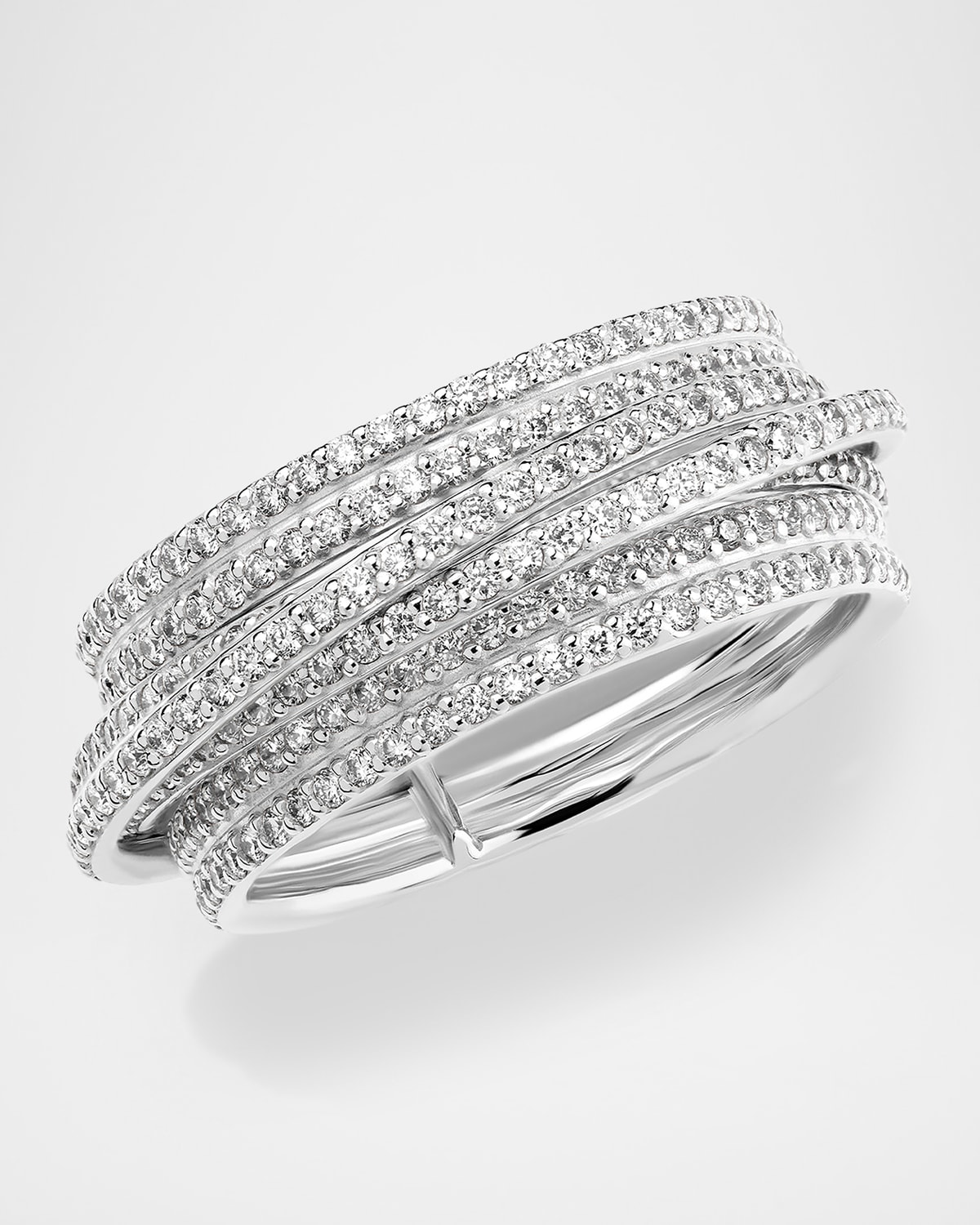 LANA 14K White Gold Kinetic Spinner Diamond Ring, Size 7
