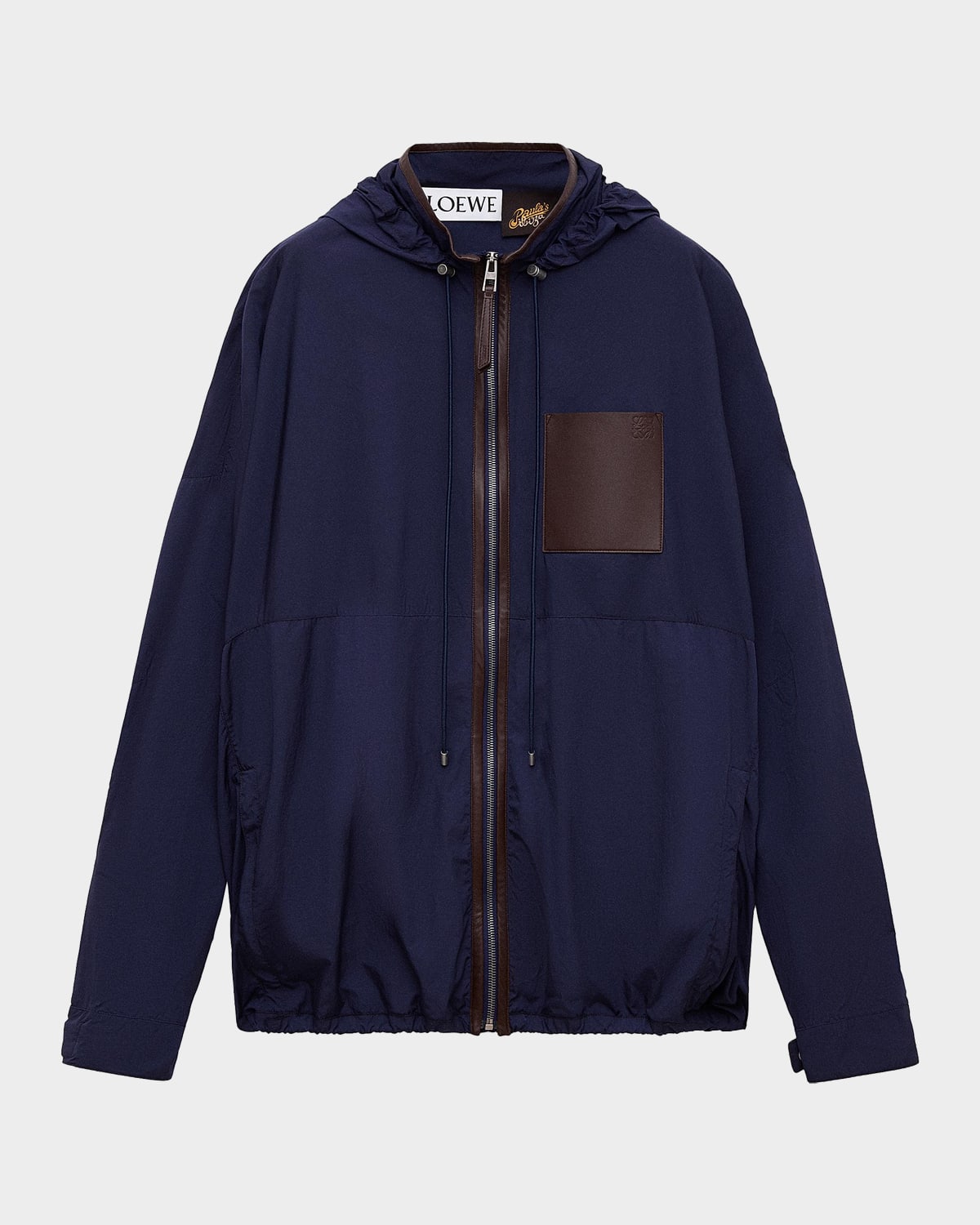 Loewe x Paula 's Ibiza Men 's Hooded Leather-Trim Anorak Jacket | Thumbnail 4 Loewe x Paula 's Ibiza Men 's Hooded Leather-Trim Anorak Jacket | Thumbnail 4
