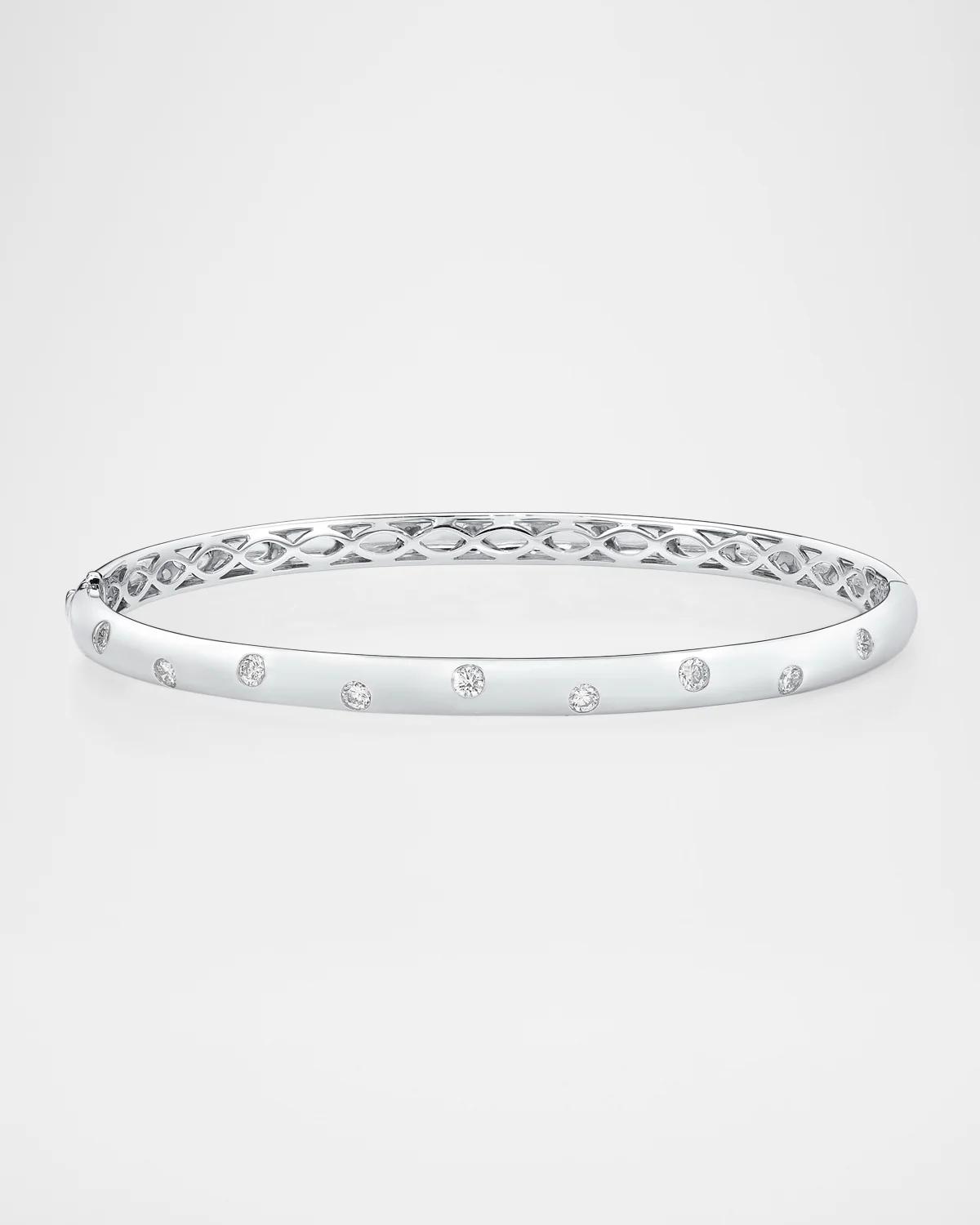 18K White Gold & Diamond .47-.54 TCW Bangle