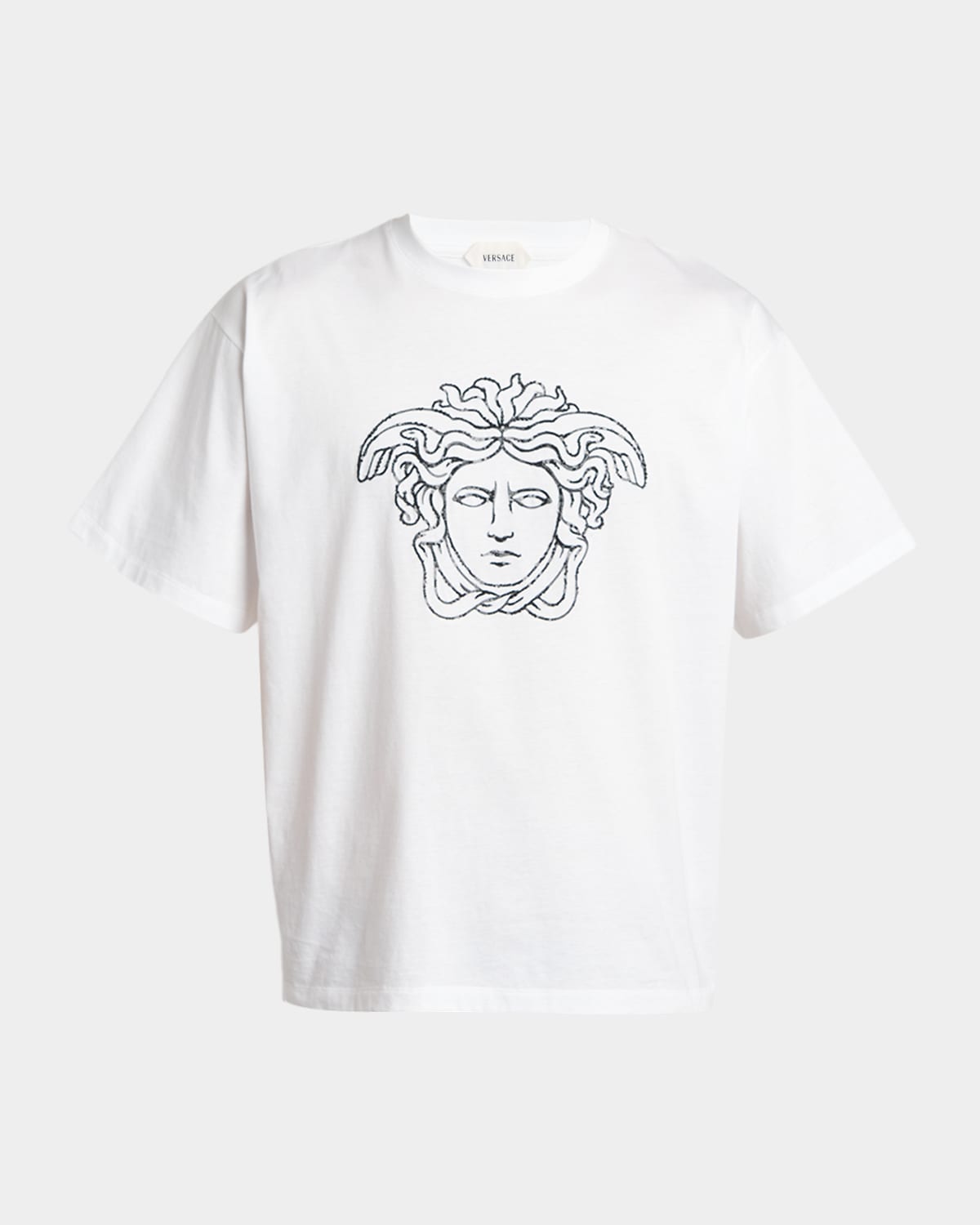 Versace Men & Apos;s Medusa Head Outline Cotton T-shirt In White