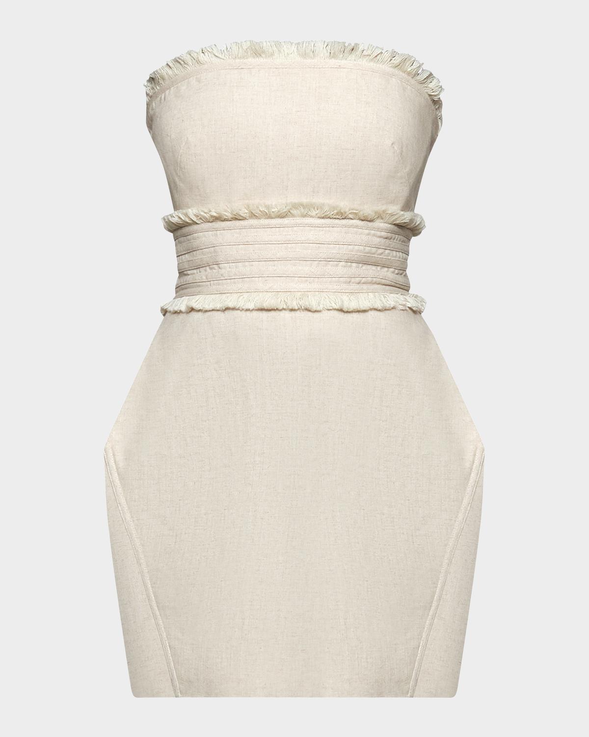 Et Ochs Elettra Strapless Fringe-Trim Mini Dress