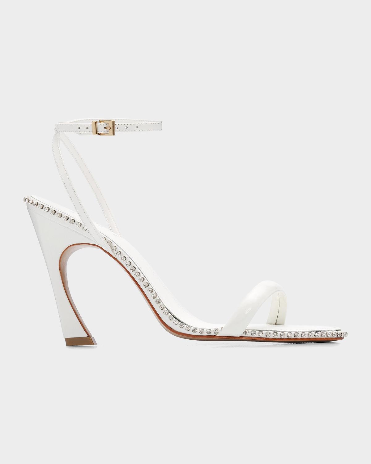 Schutz 100mm Lexi Patent Leather Ankle-Strap Sandals