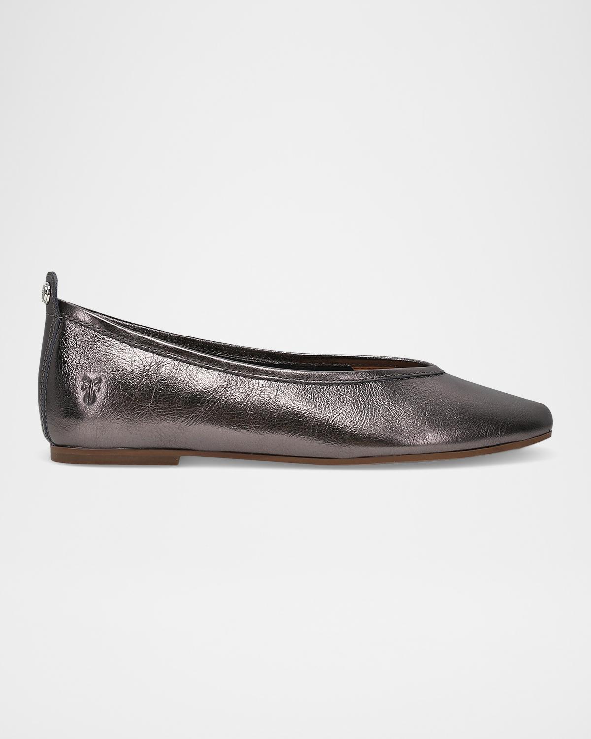 Frye Hayley Metallic Leather Ballerina Flats