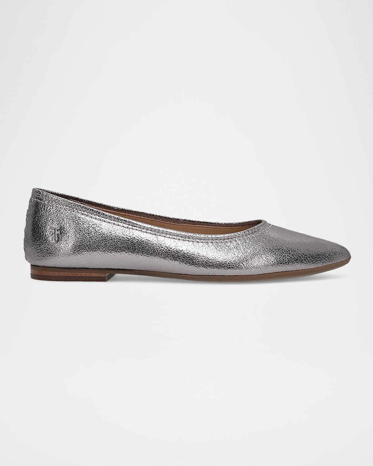 Frye Heather Metallic Leather Ballerina Flats