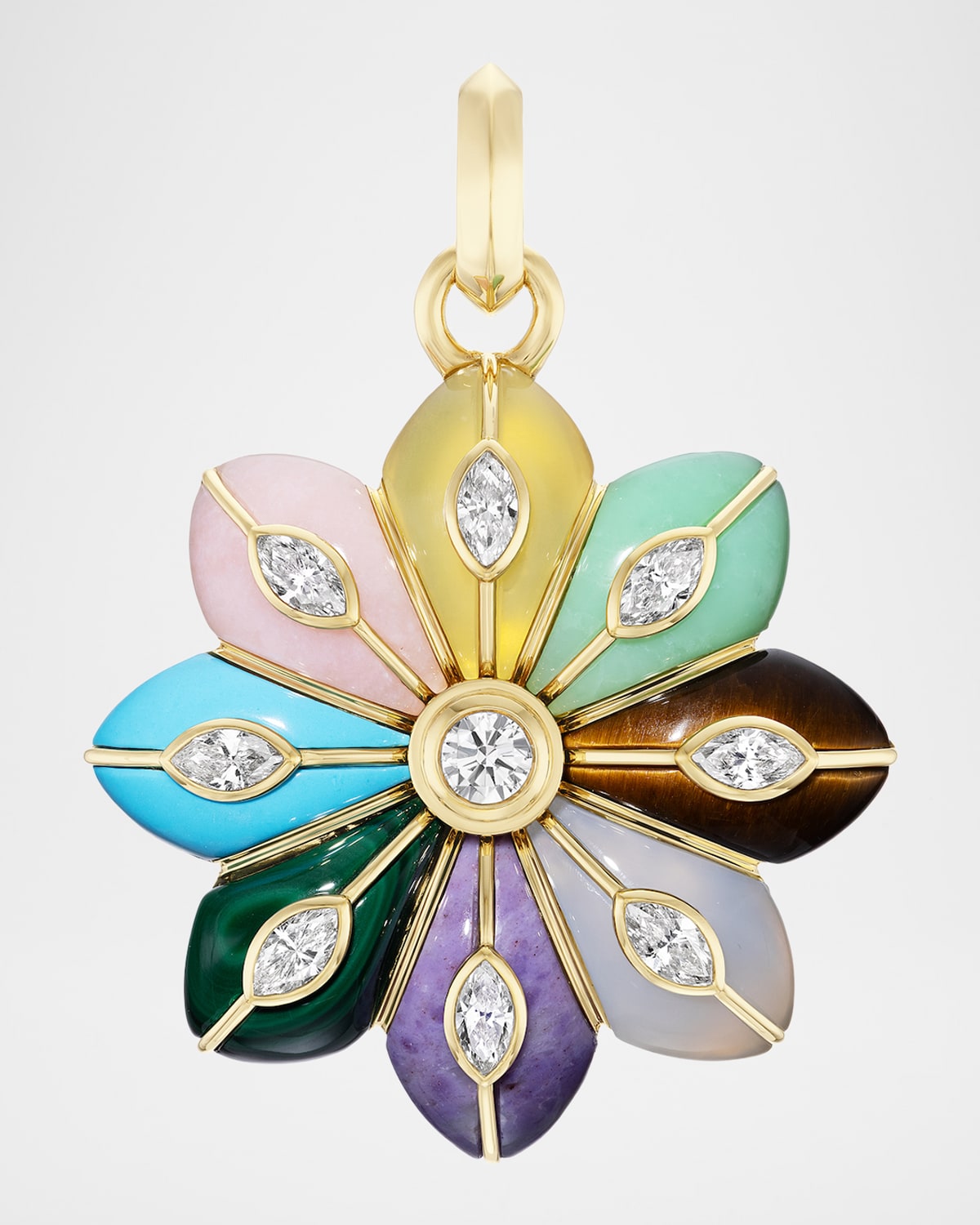 Sorellina 18K Large Bloom Inlay Pendant