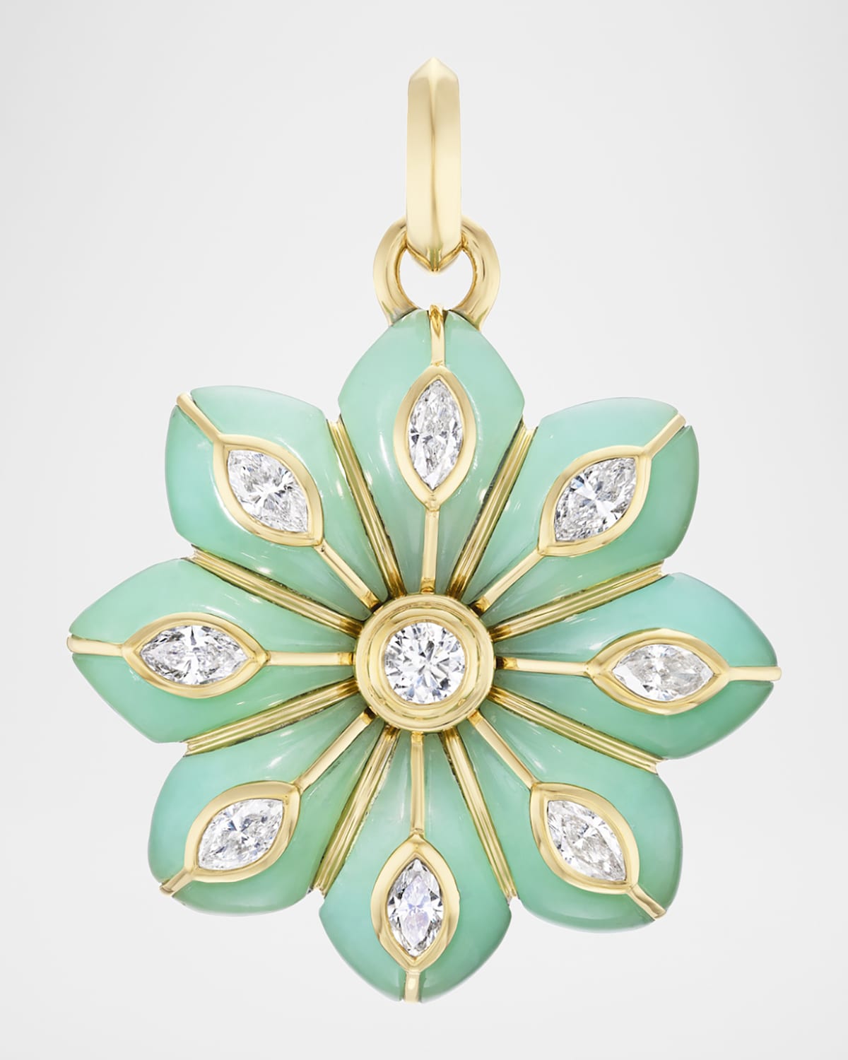 Sorellina 18K Chrysoprase Bloom Inlay Pendant