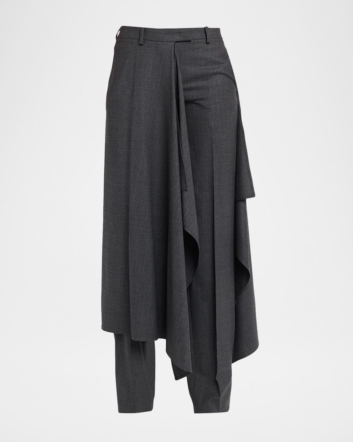 Michael Kors Collection Asymmetric Overskirt Straight-Leg Trousers