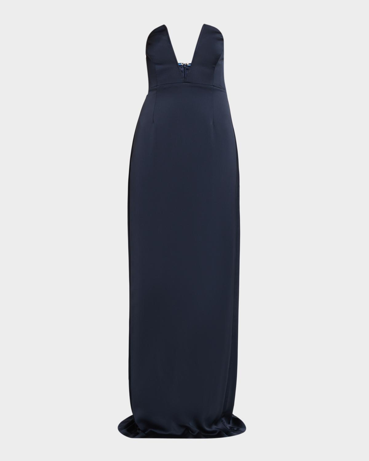 Ramy Brook Raquel Strapless Plunging Column Gown