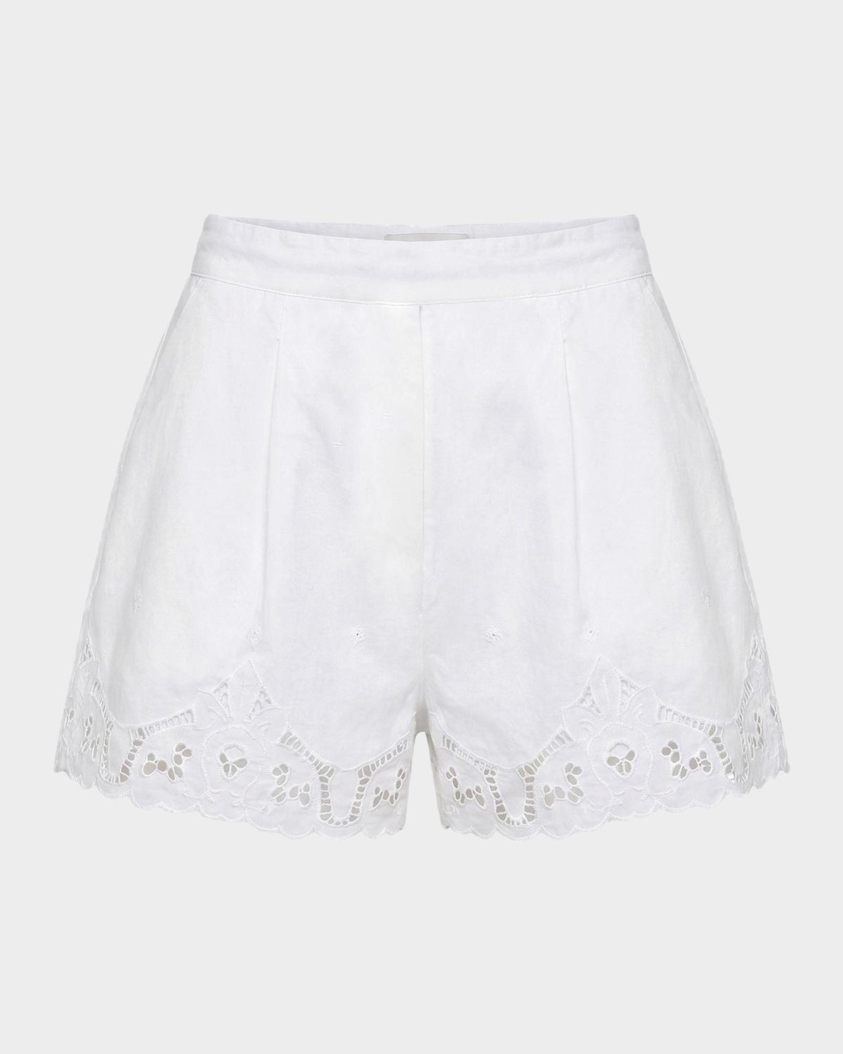 NICHOLAS Irma Lace-Trim Cotton Shorts
