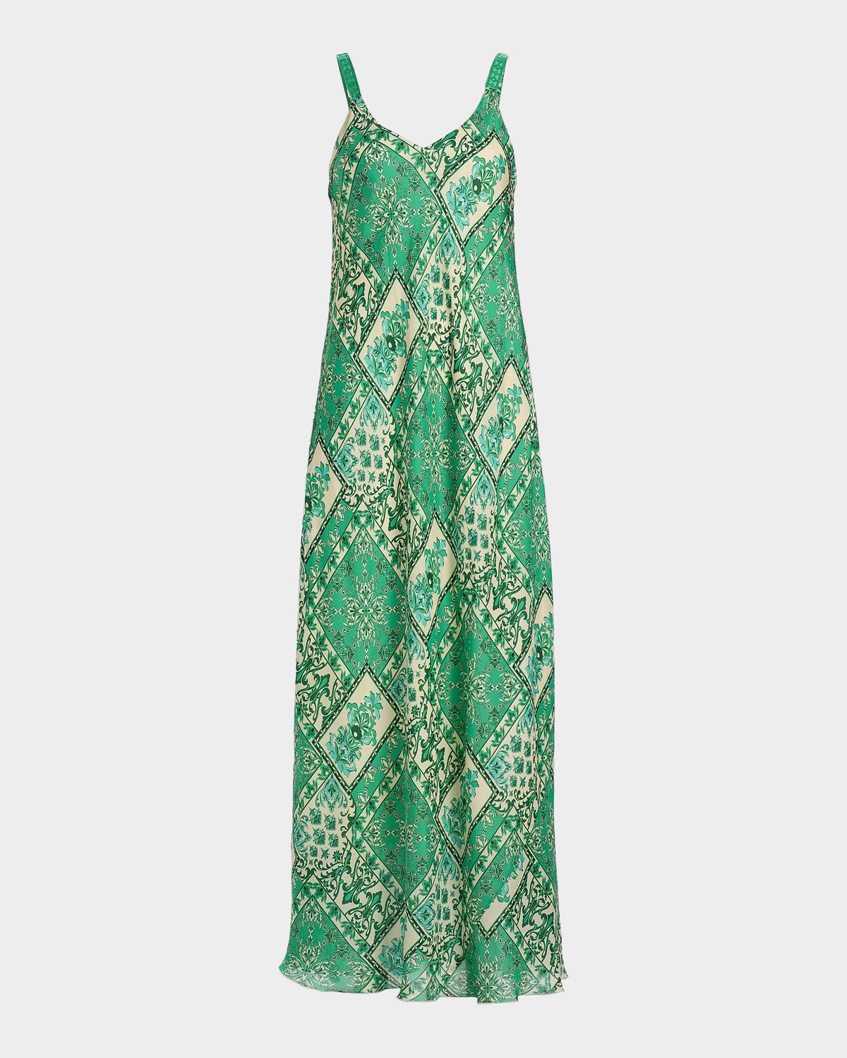 Johnny Was Kanako Floral-Print Silk Maxi Dress