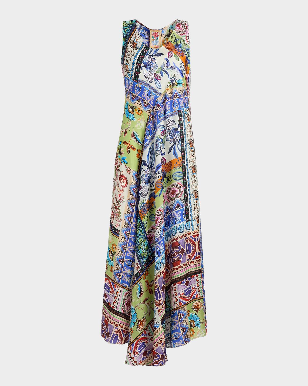 Johnny Was Armeria Floral-Print Silk Maxi Dress