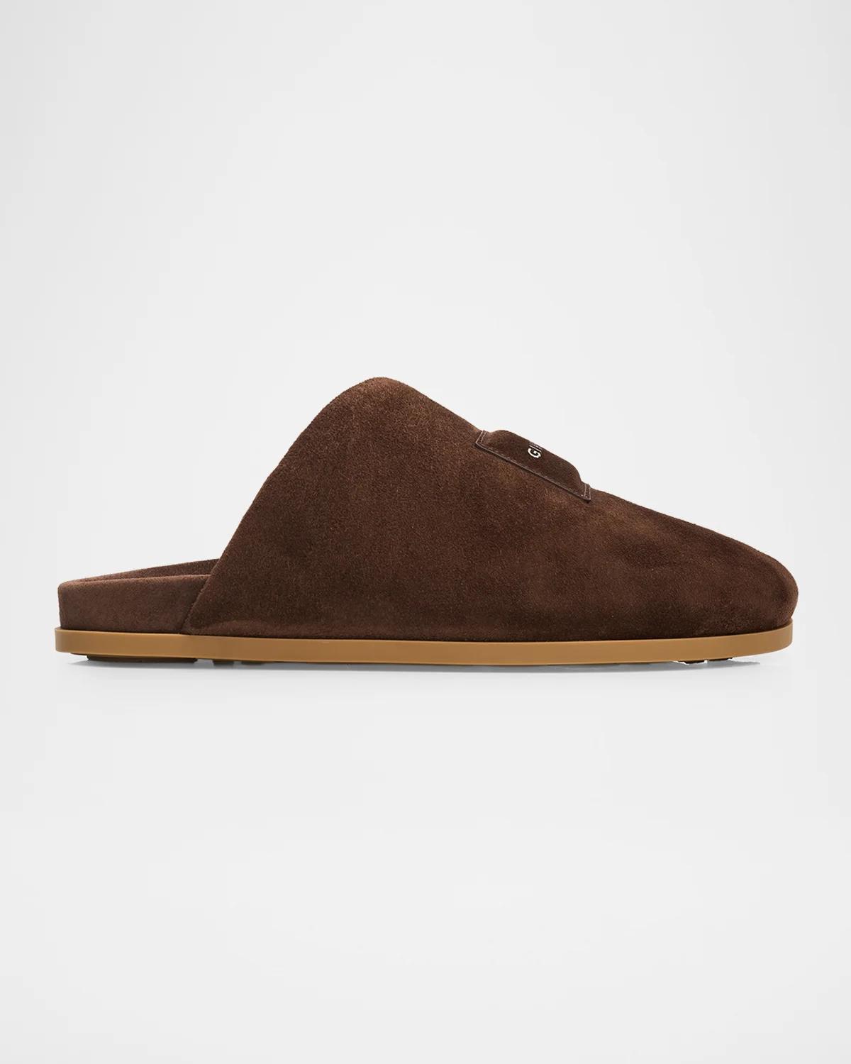 Givenchy Men's Puffy Asymmetric Suede Mules