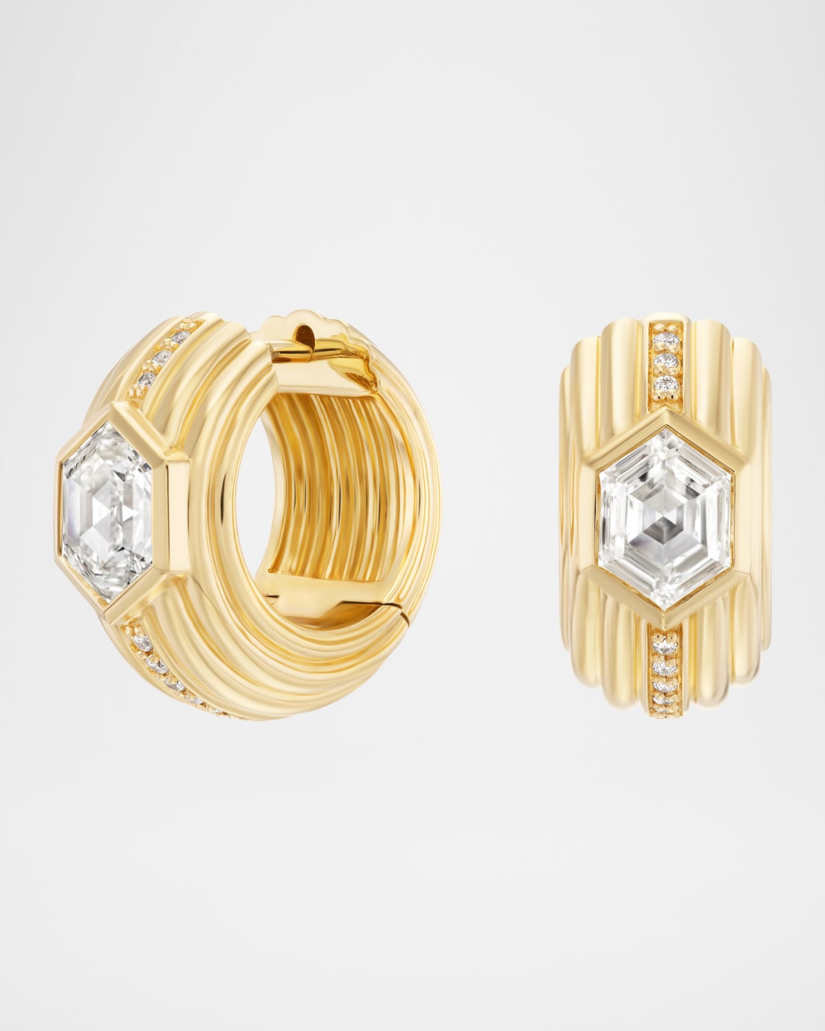 Sorellina 18K Nomad Pave Diamond Huggie Earrings