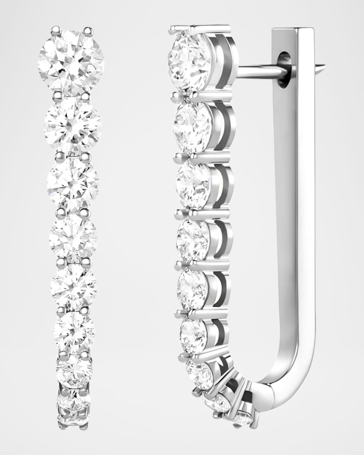 Melissa Kaye 18K White Gold Aria U Huggie Hoop Earrings with Diamonds