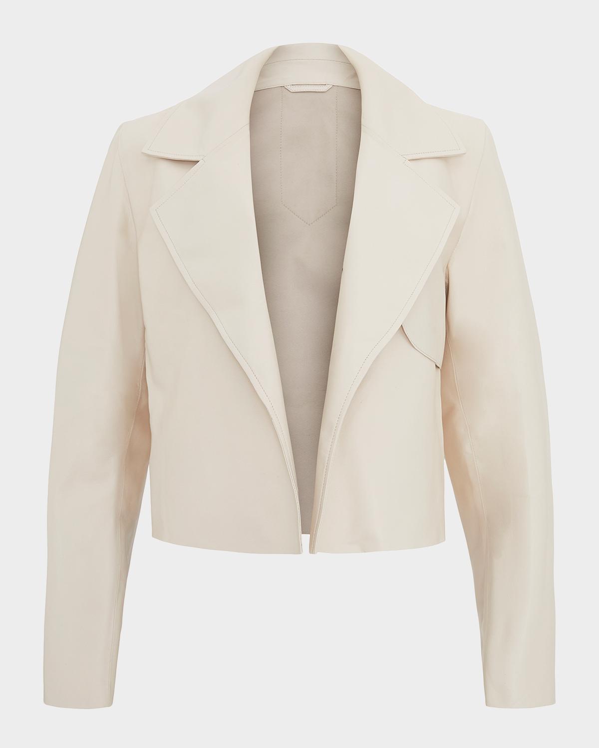Gorski Select Lamb Leather Open-Front Jacket