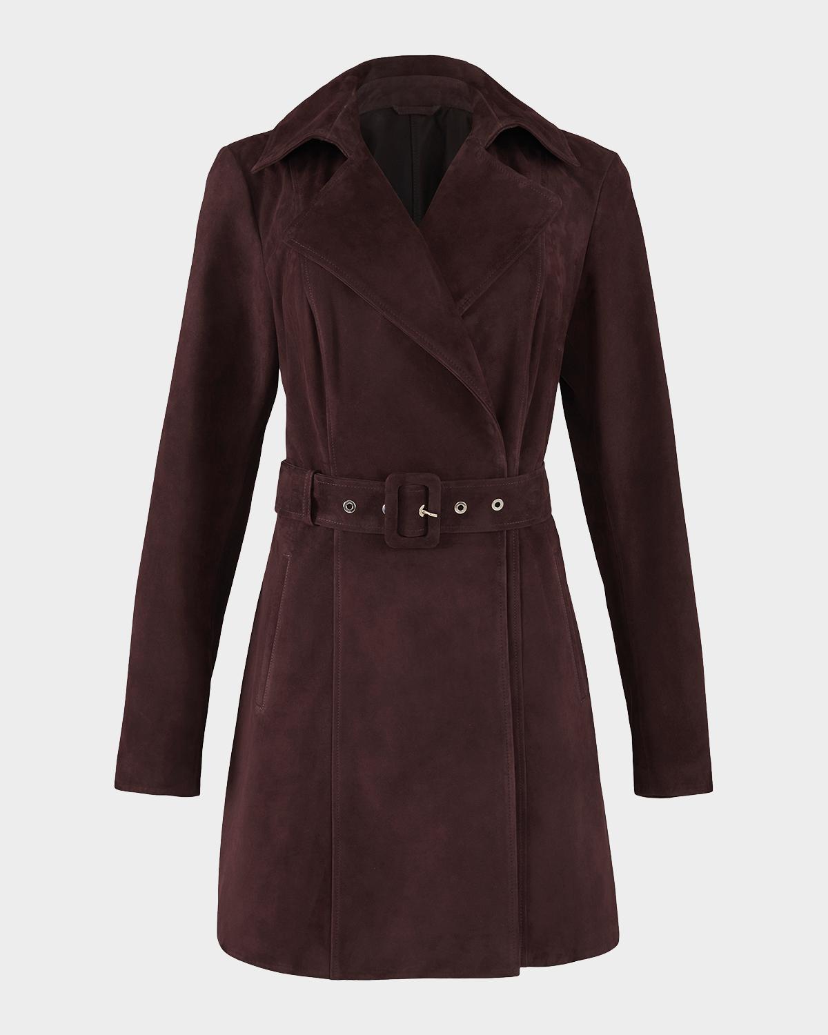 Gorski Metis Suede Belted Trench Coat