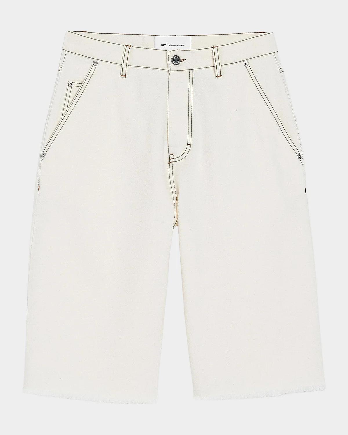 Ami Paris Wide-Leg Denim Shorts