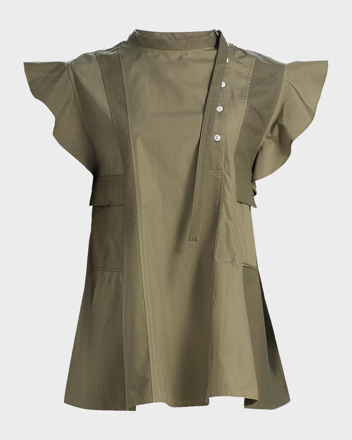 3.1 Phillip Lim Cotton Poplin Button-Front Blouse