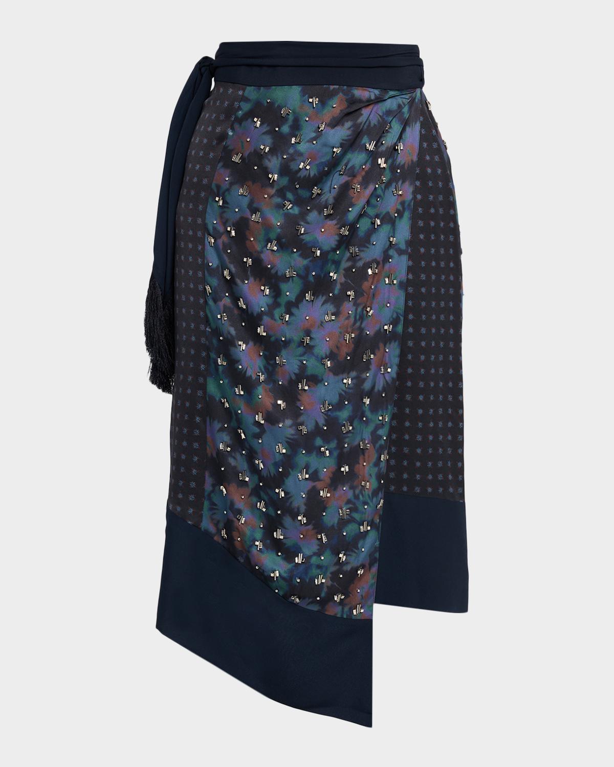3.1 Phillip Lim Desert Flower Embellished Wrap Skirt