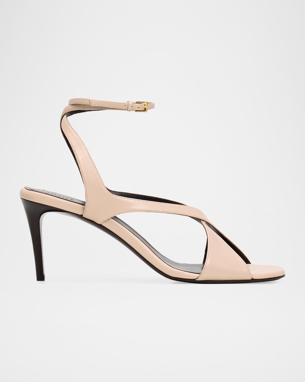 Khaite 75mm Liria Leather Ankle-Strap Sandals