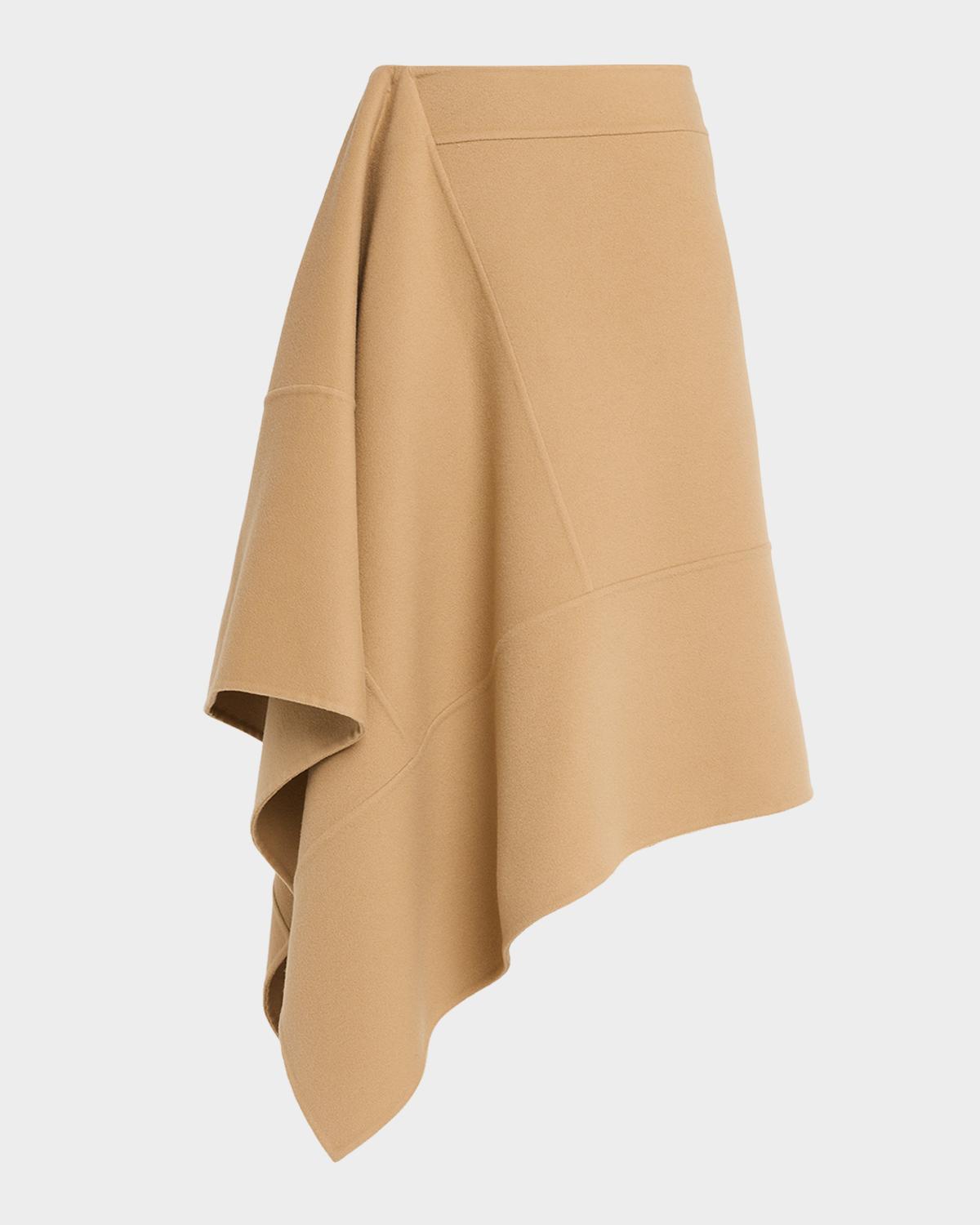 Michael Kors Collection Asymmetric Wool Midi Skirt