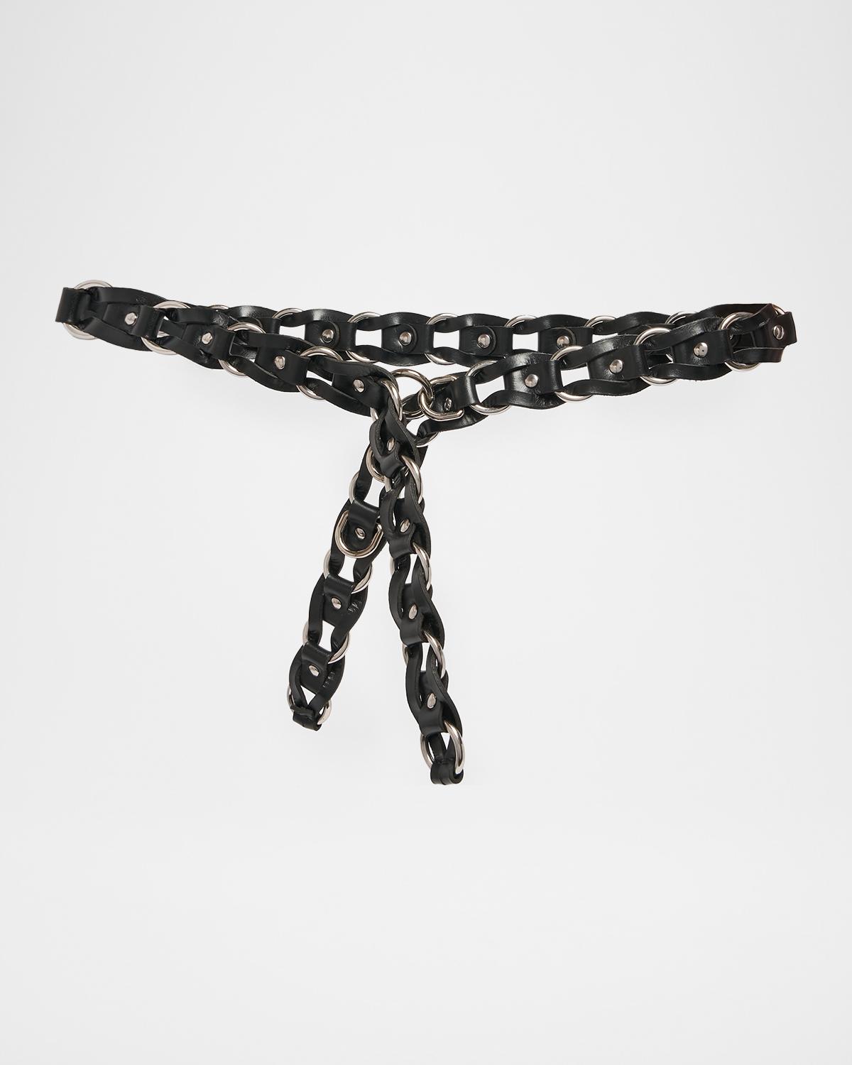 Etoile Isabel Marant Bali Woven Leather and Metal Belt