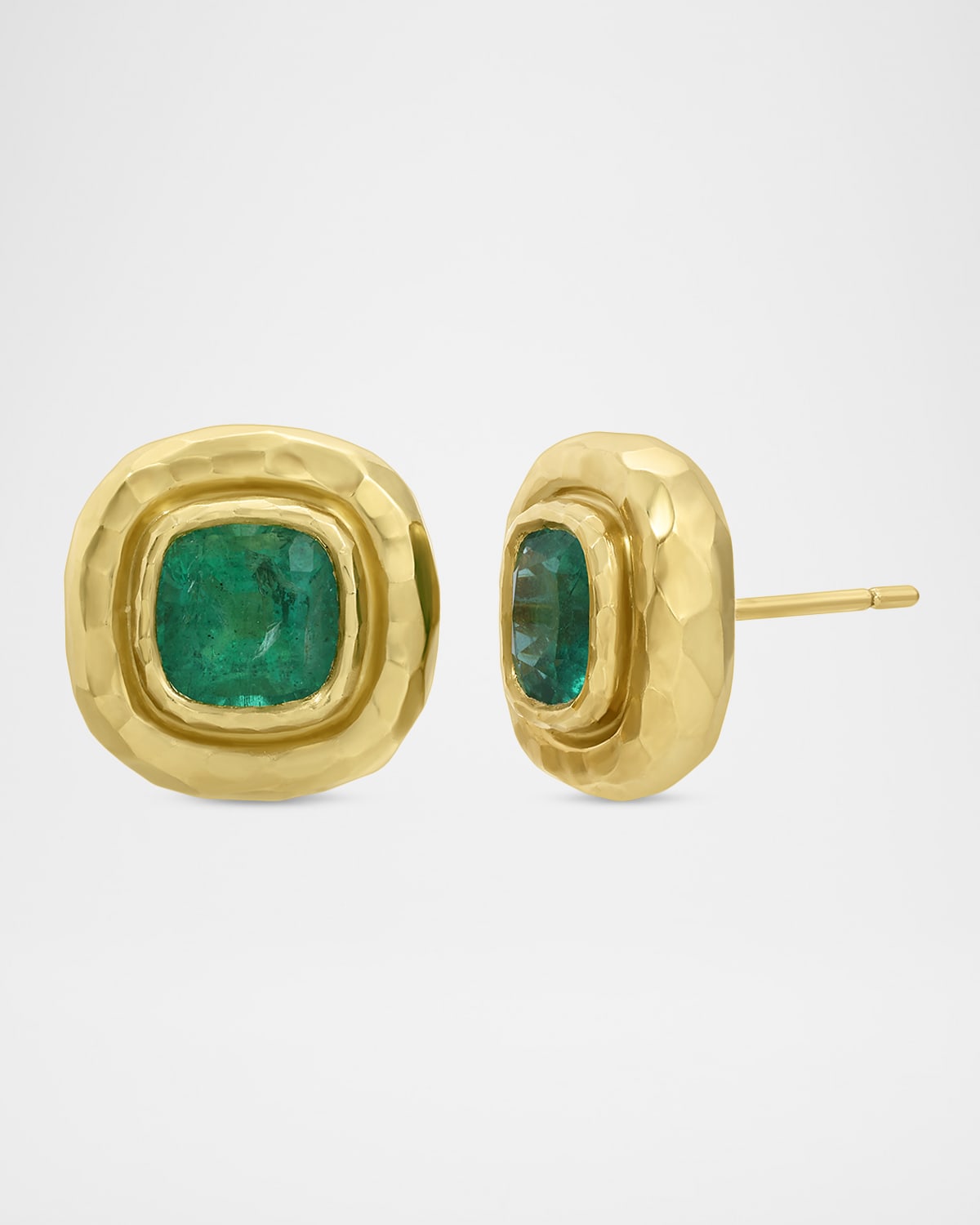 Octavia Elizabeth Double Orbit Emerald Stud Earrings
