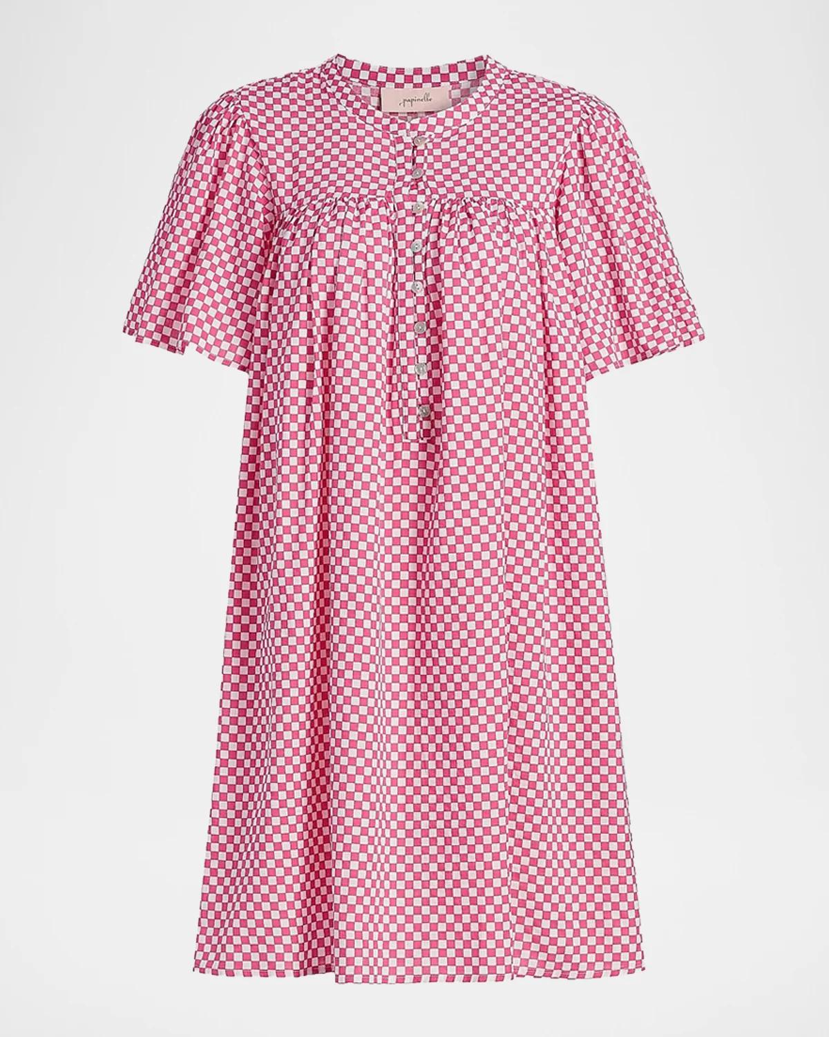 Anais Checker Gathered Nightie