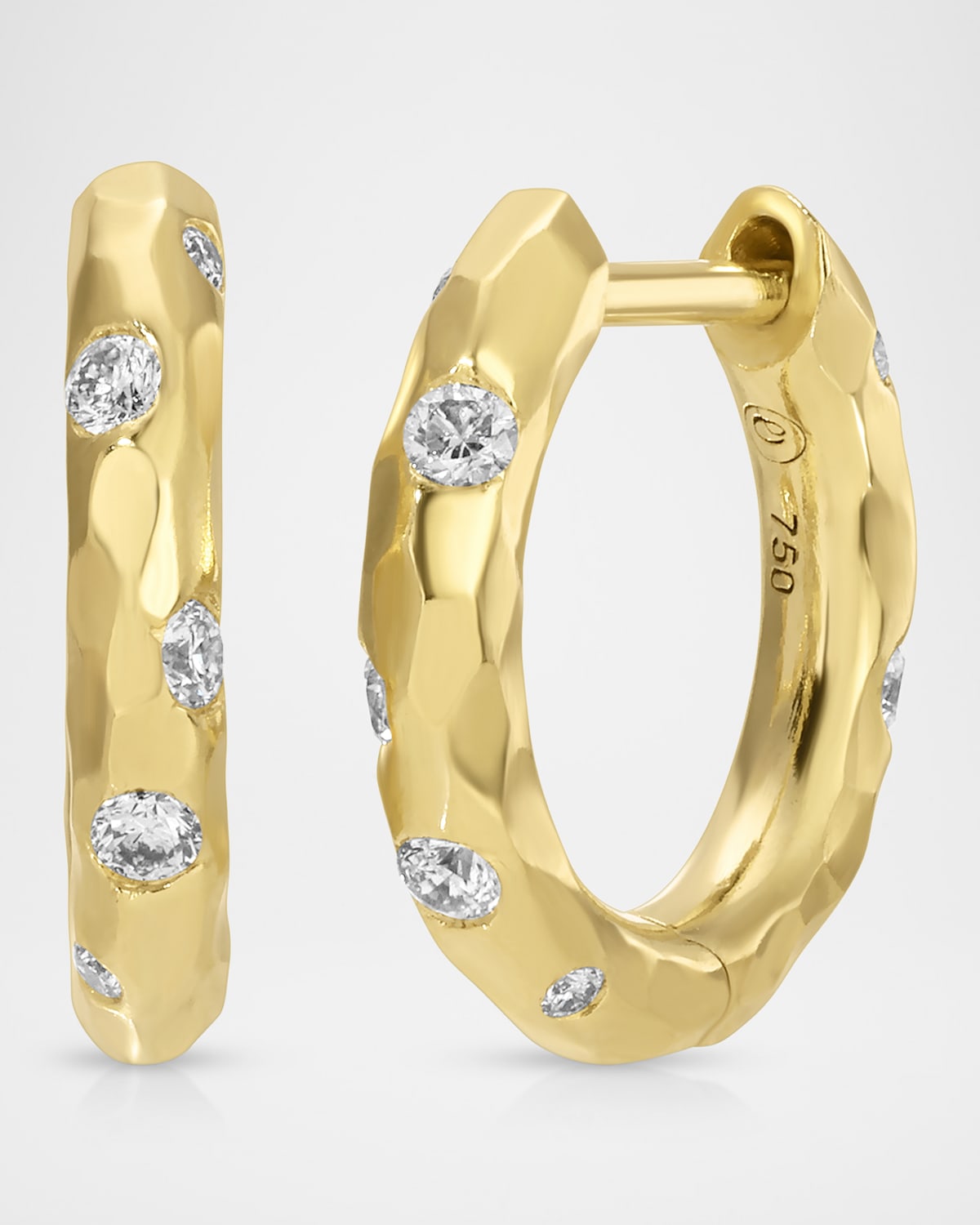 Octavia Elizabeth Petite Gemmed Gabby Hoop Earrings