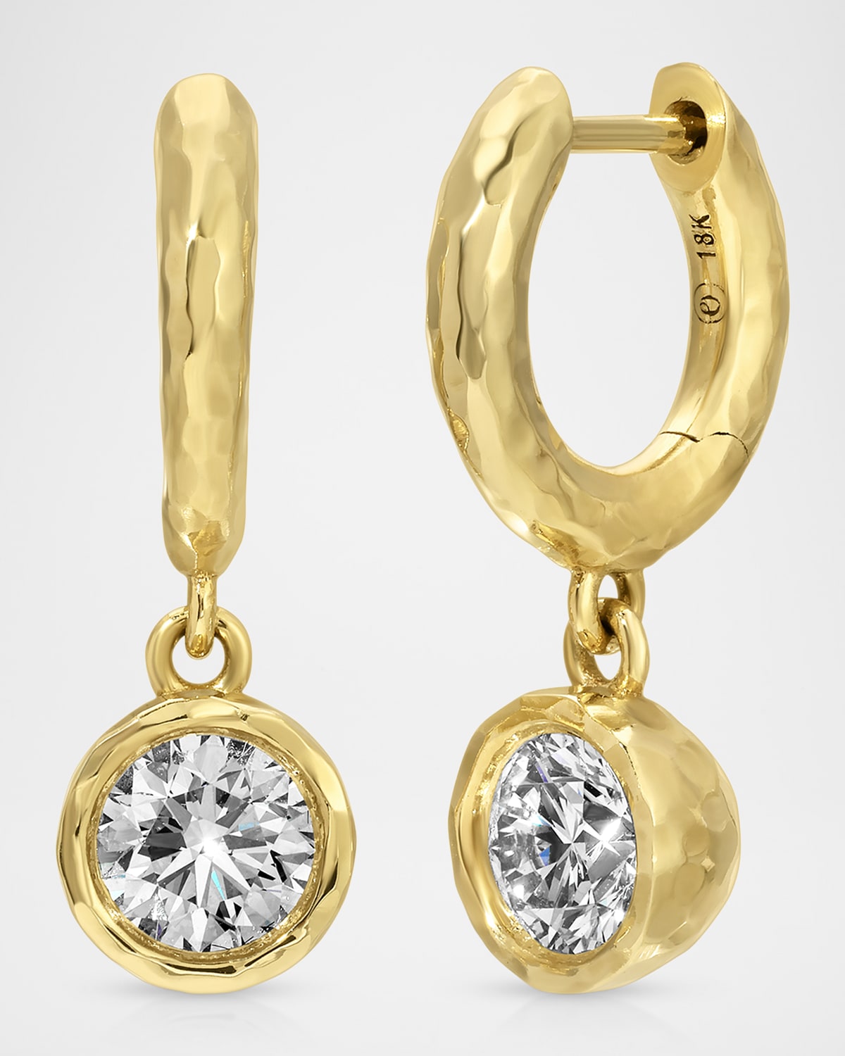 Octavia Elizabeth Hidden Gems Round Diamond Huggie Earrings