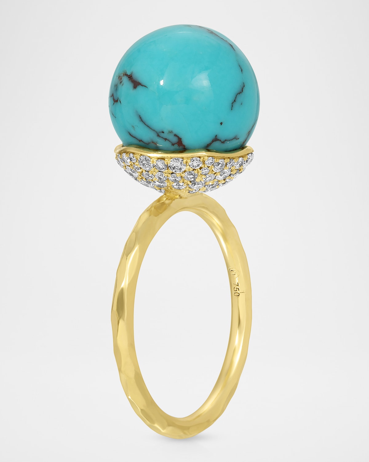 Octavia Elizabeth Petite Turquoise Orb Ring with Diamonds