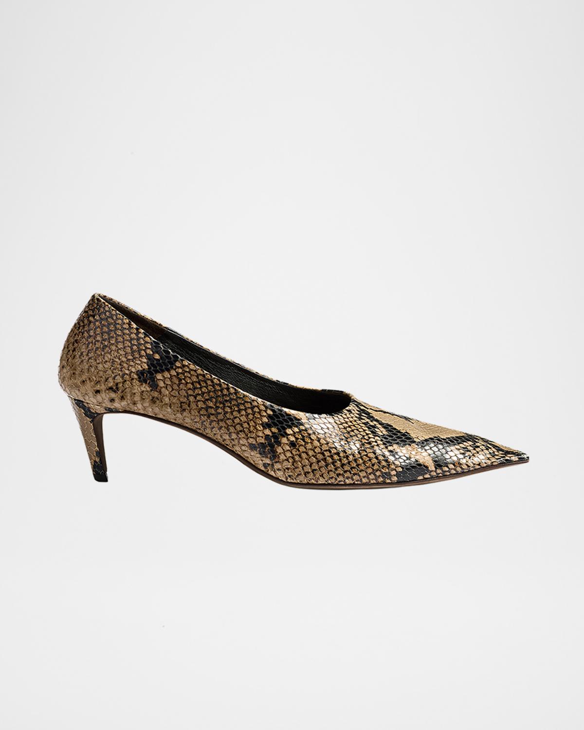 Khaite 50mm Marlene Snake-Printed Leather Pumps