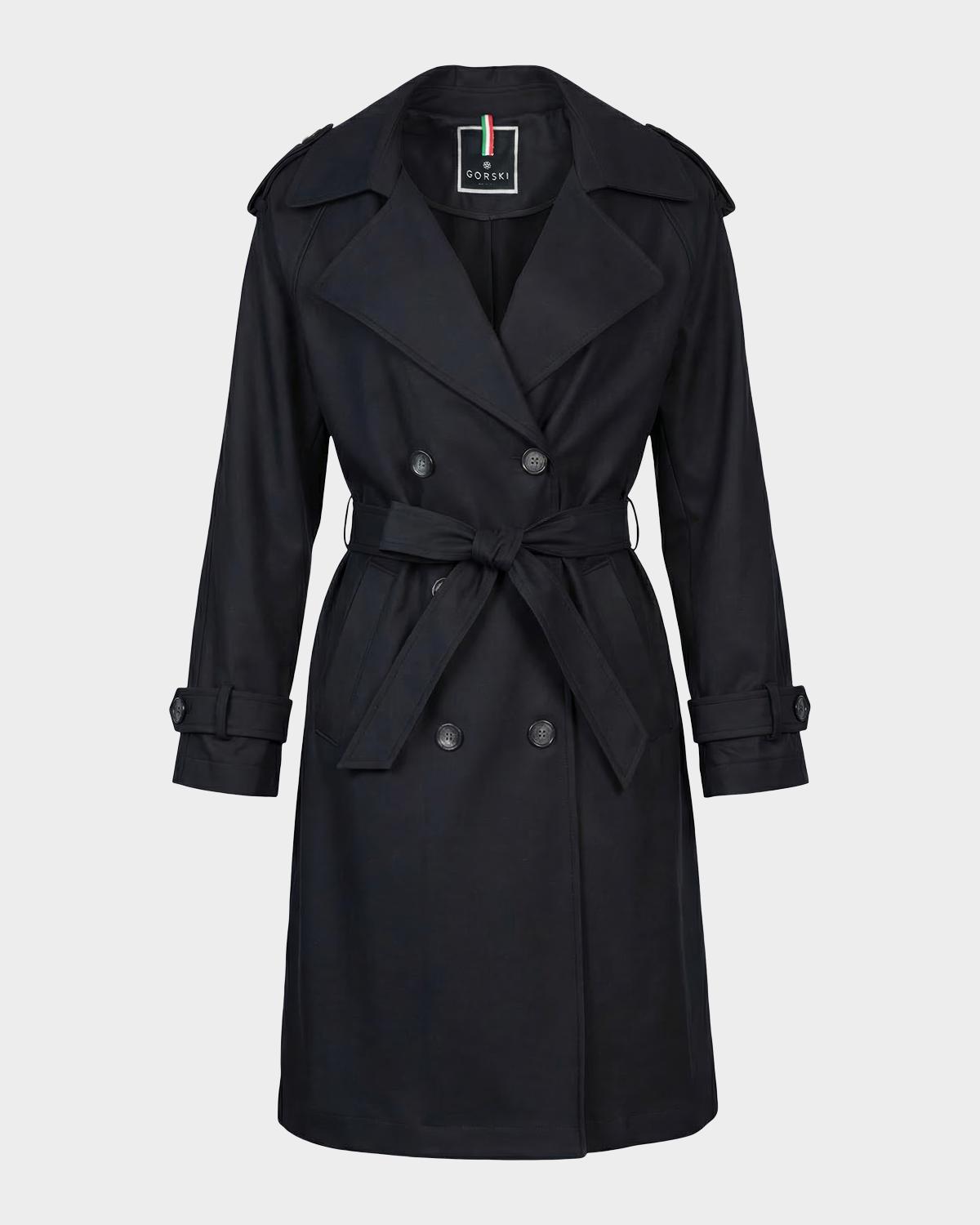 Gorski Wool Belted Double-Breasted Trench Coat