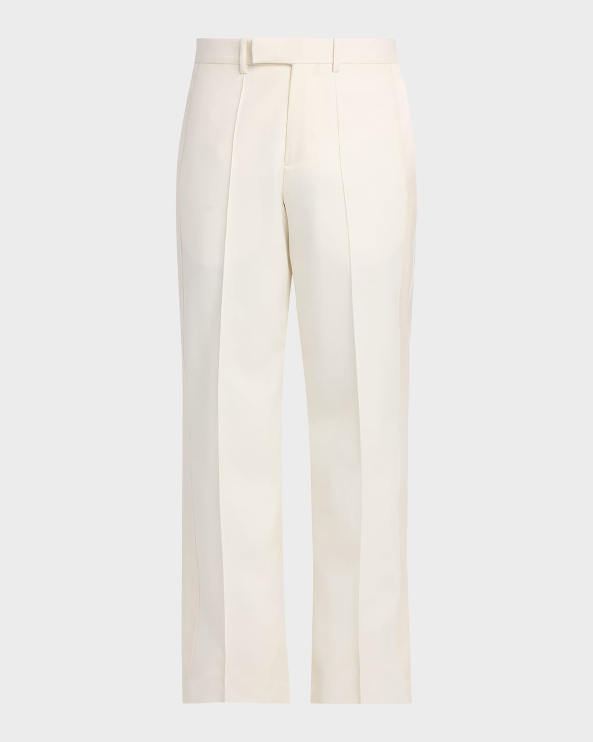 Alexander Mcqueen Men & Apos;s Wool Pintuck-pleated Wide-leg Trousers In White