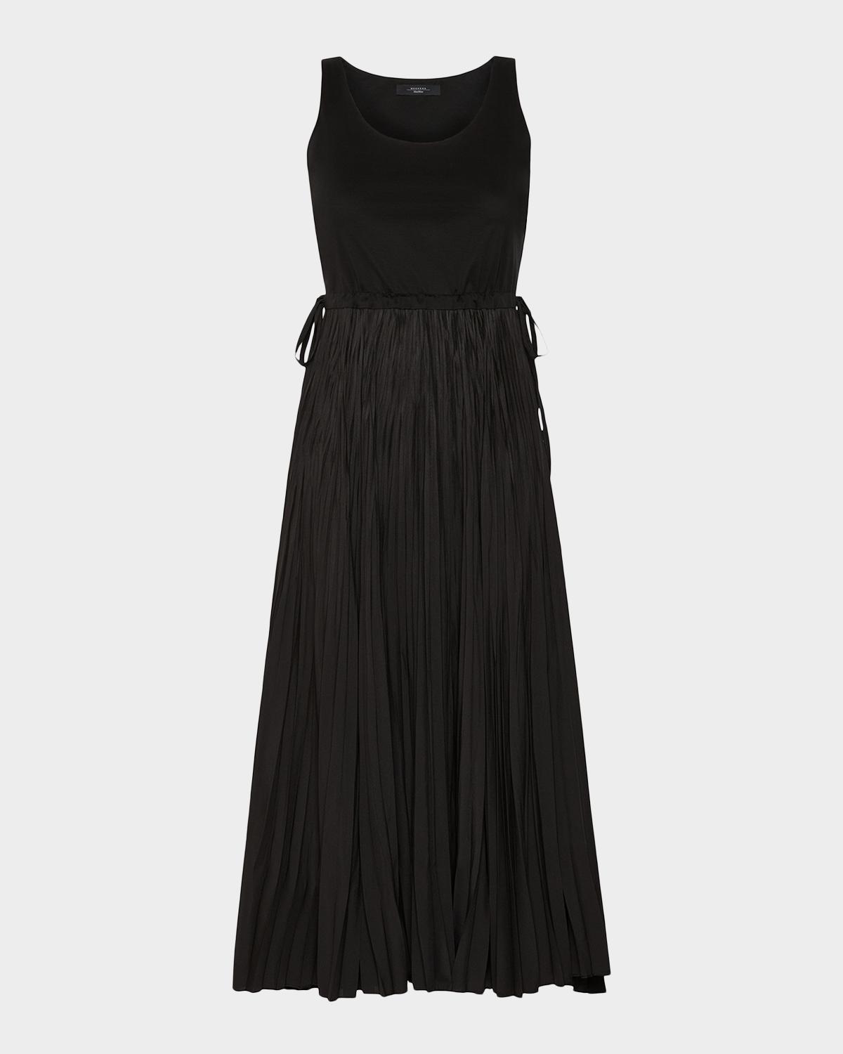 Weekend Max Mara Sleeveless Crinkled A-Line Midi Dress