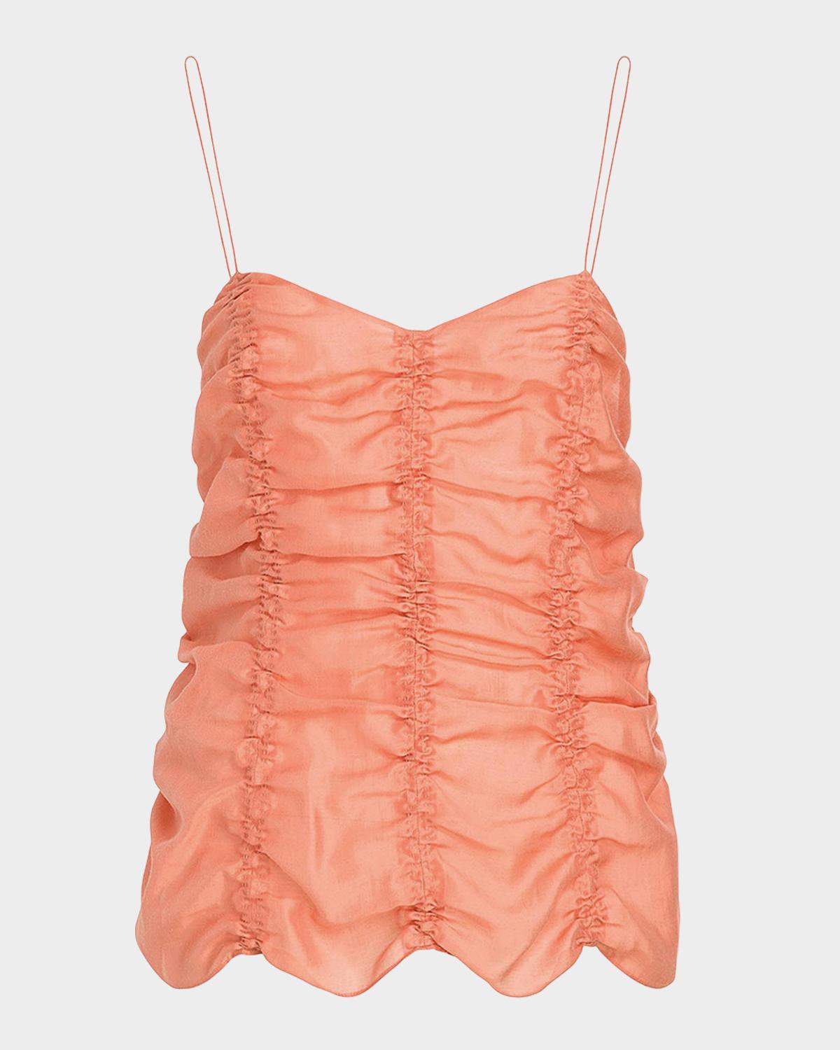 Khaite Inara Ruched Silk Tank Top