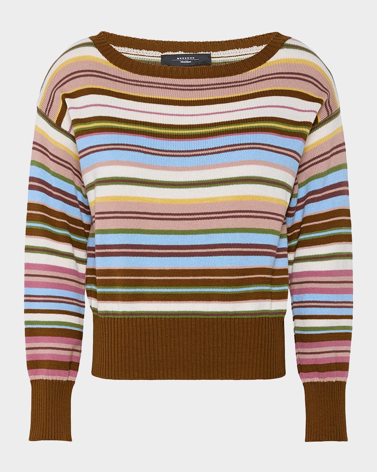 Weekend Max Mara Striped Crewneck Cotton Sweater