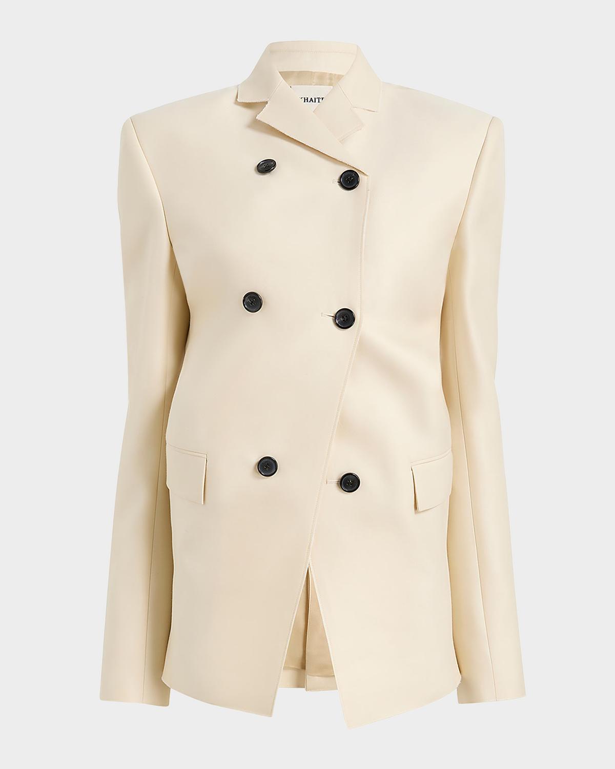 Khaite Rolo Wool-Silk Double-Breasted Jacket
