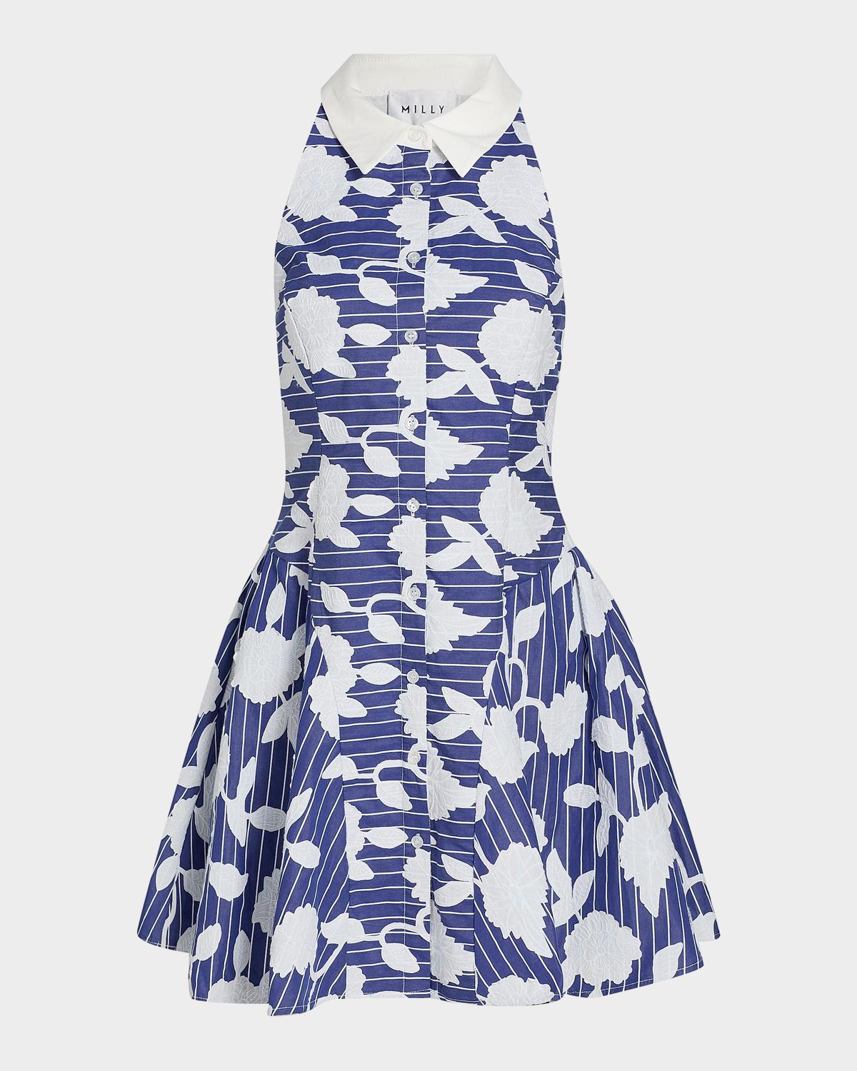 Milly Maxine Floral-Embroidered Mini Dress