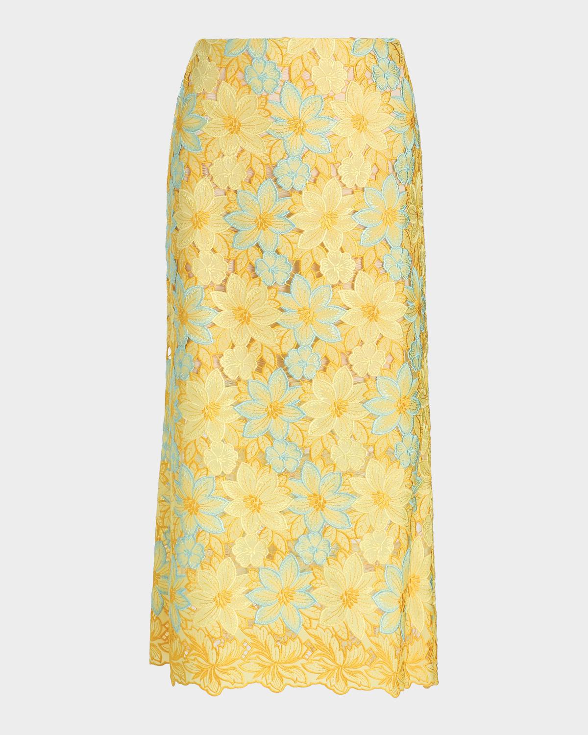 Milly Alani Floral Midi Skirt