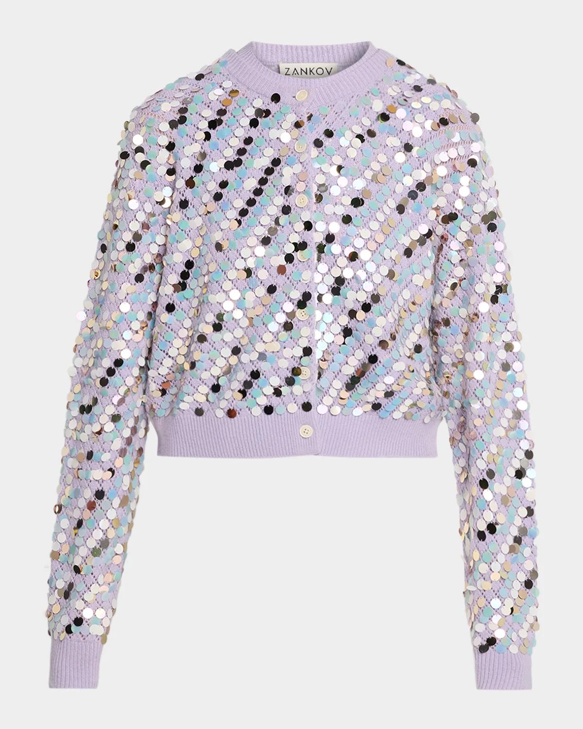 ZANKOV Thyso Merino Wool-Cashmere Crop Cardigan
