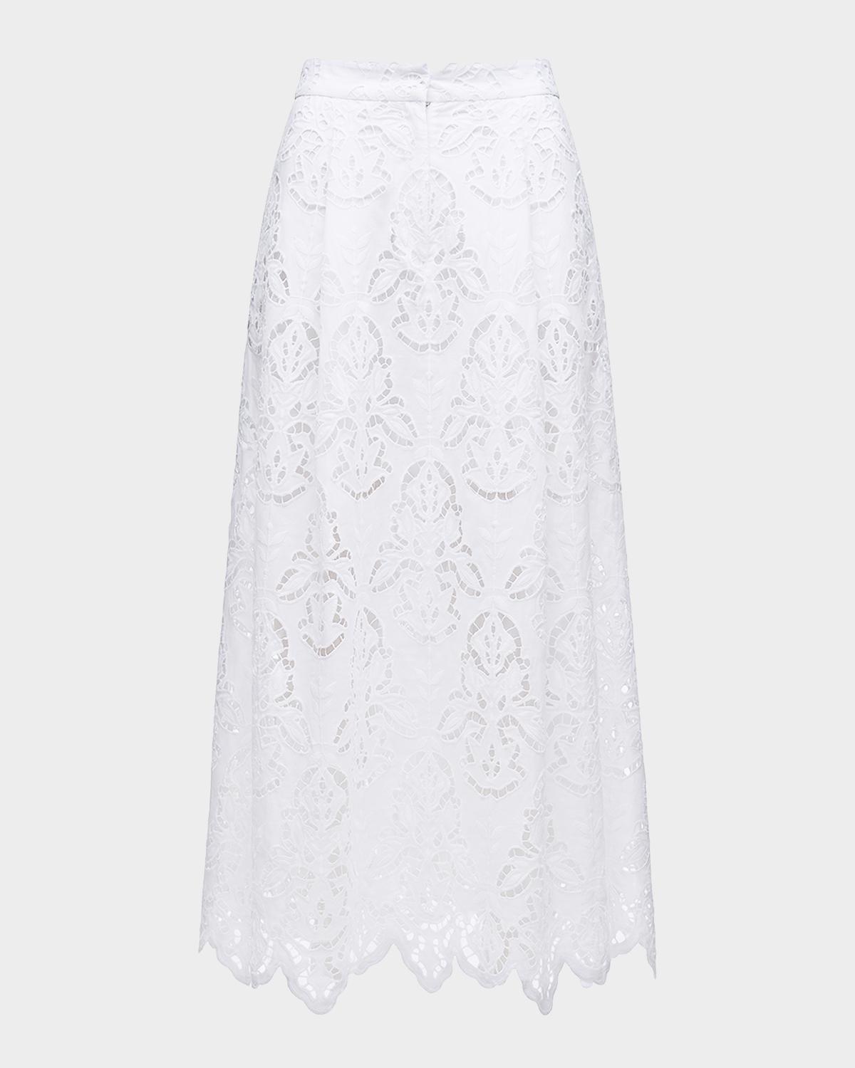 Toccin Stacy Embroidered Midi Skirt