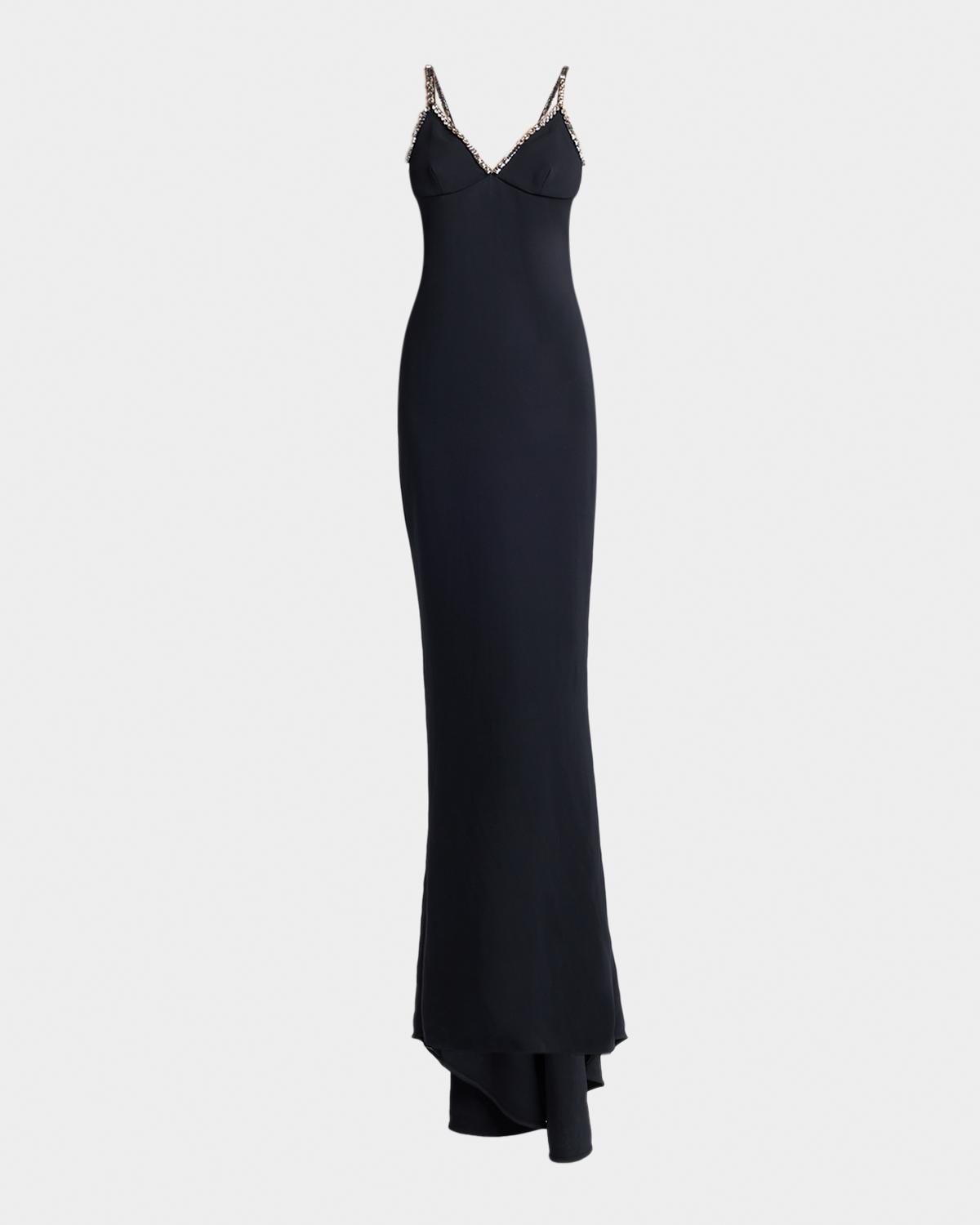 Stella McCartney Embellished V-Neck Trumpet Gown