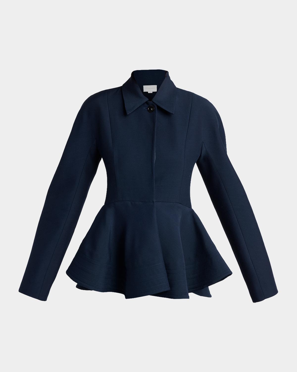 Stella McCartney Dolman-Sleeve Wool Peplum Jacket