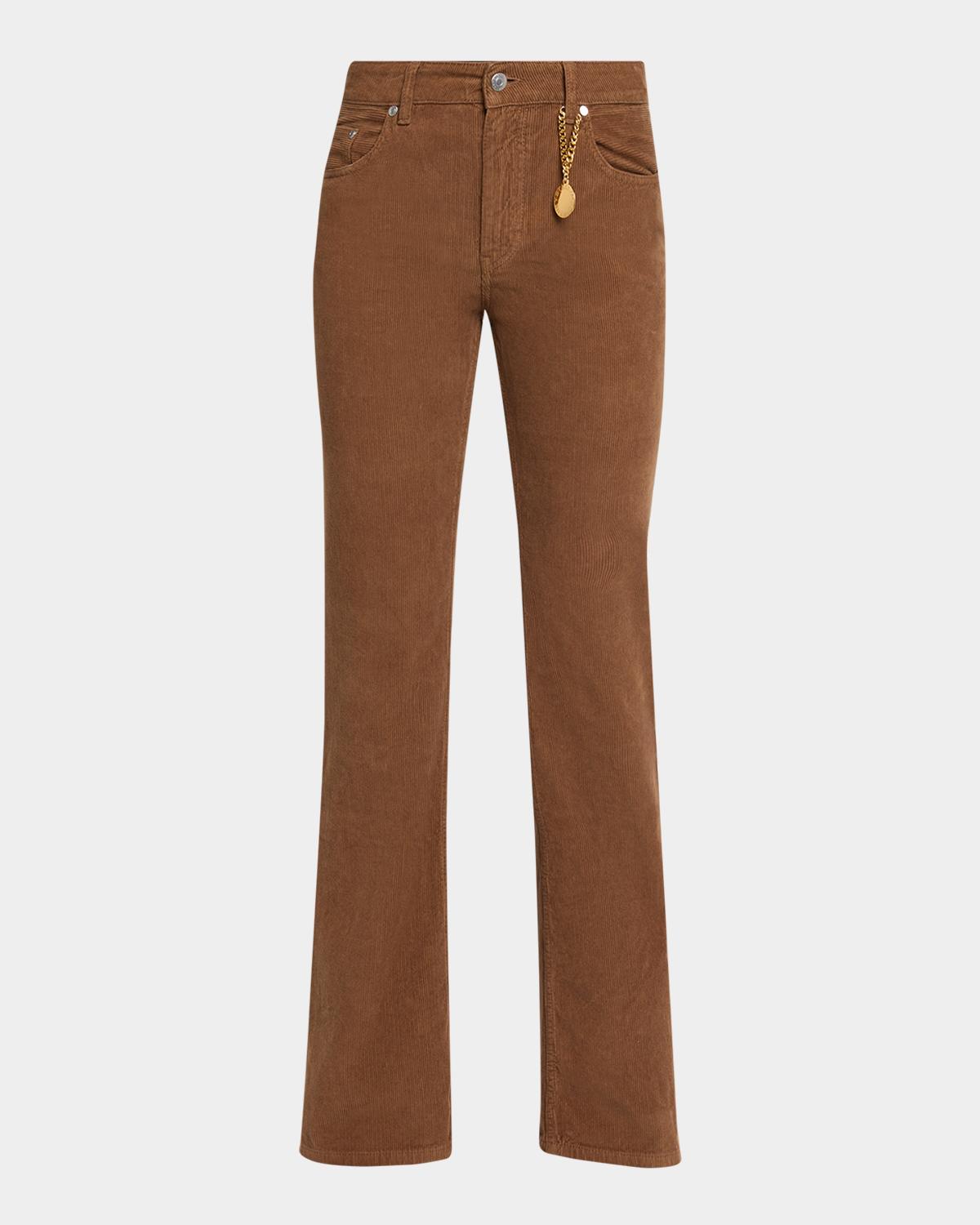 Stella McCartney Mid-Rise Cotton Corduroy Kickflare-Leg Pants