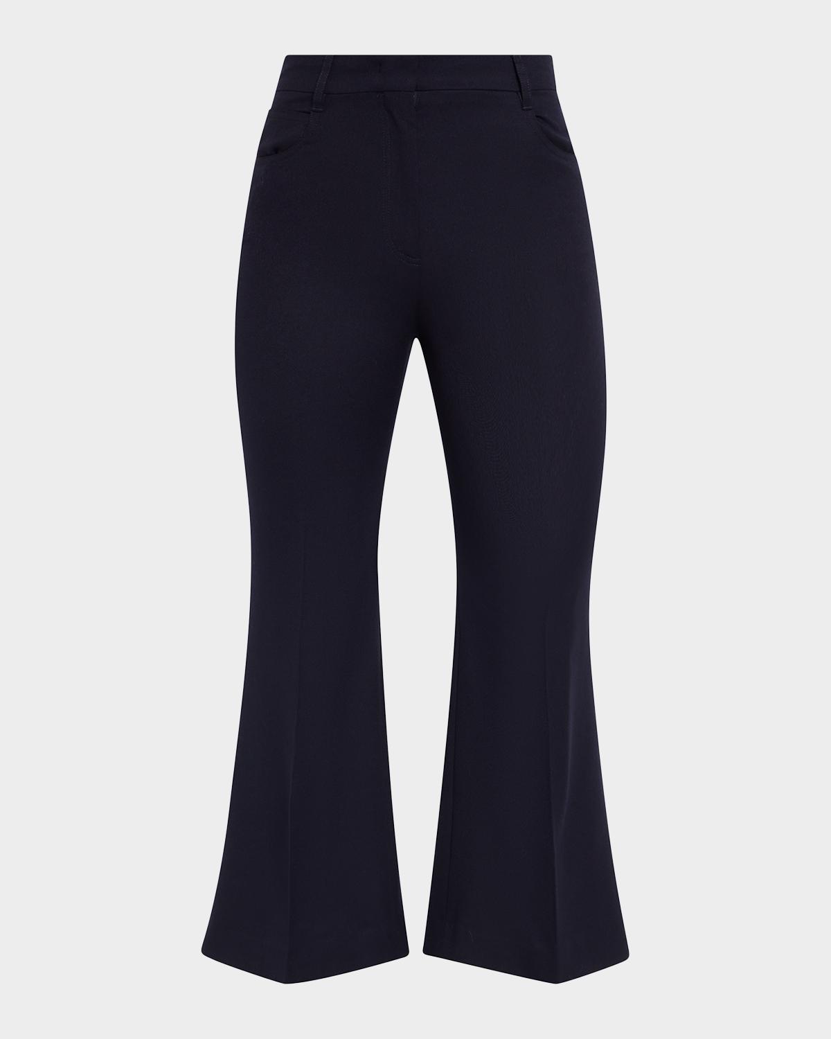 Stella McCartney Mid-Rise Wool Kickflare Crop Pants