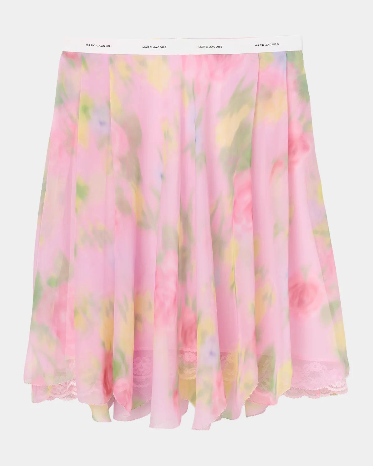 Marc Jacobs Blurred Floral Chiffon Skirt