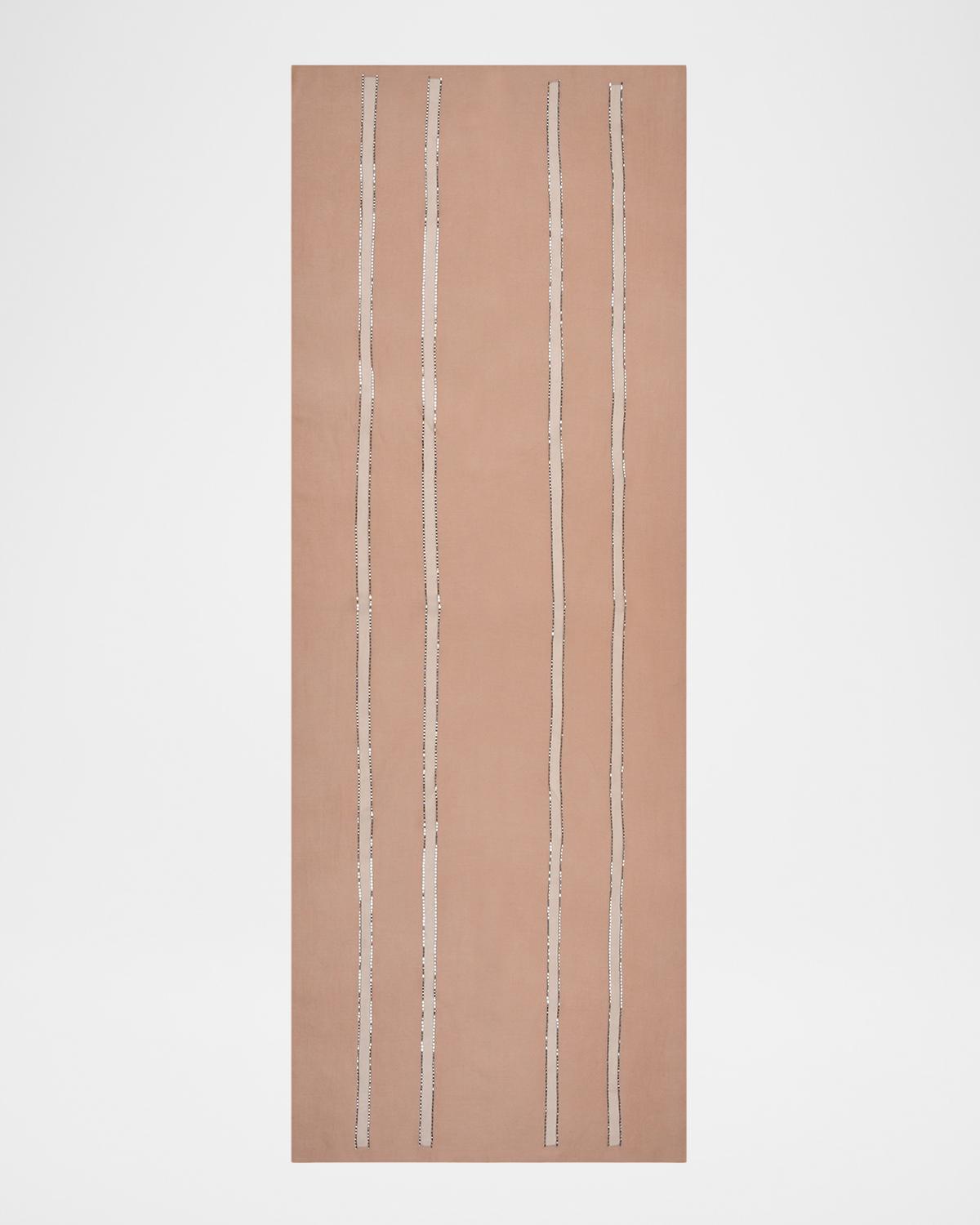 Janavi India Sheer Cashmere Sequin-Panel Scarf