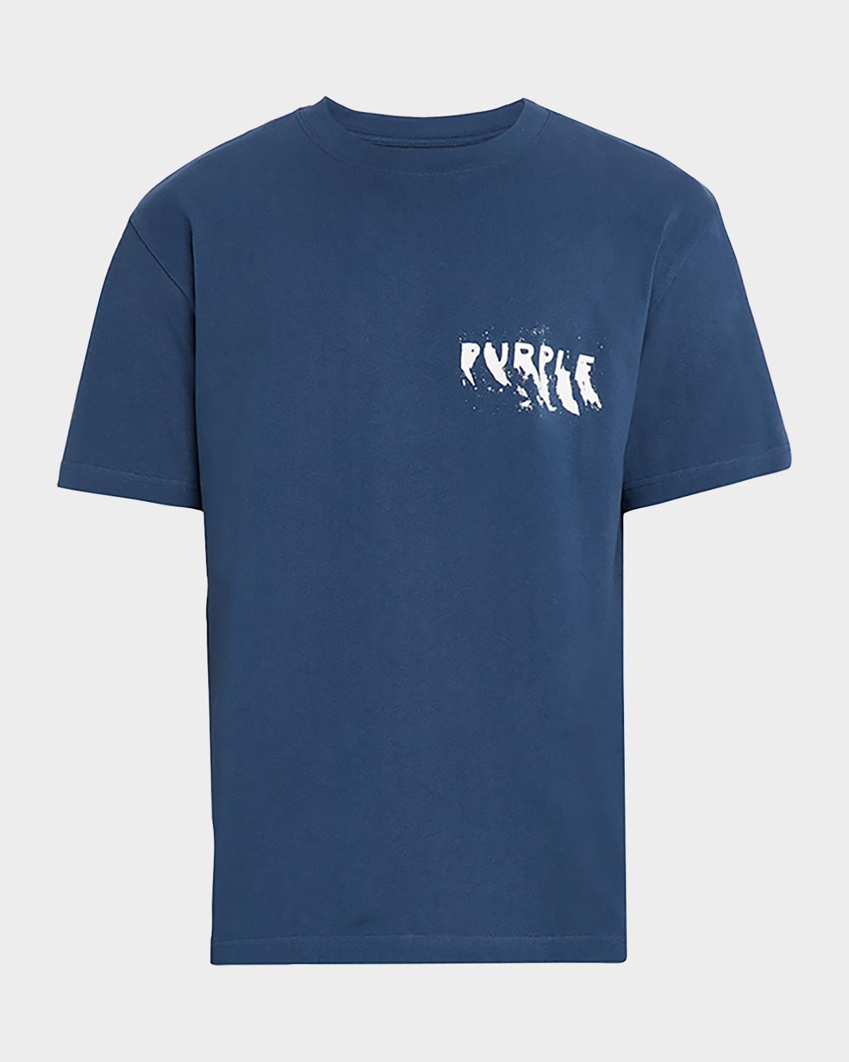 PURPLE Men's Logo Cotton Crewneck T-Shirt